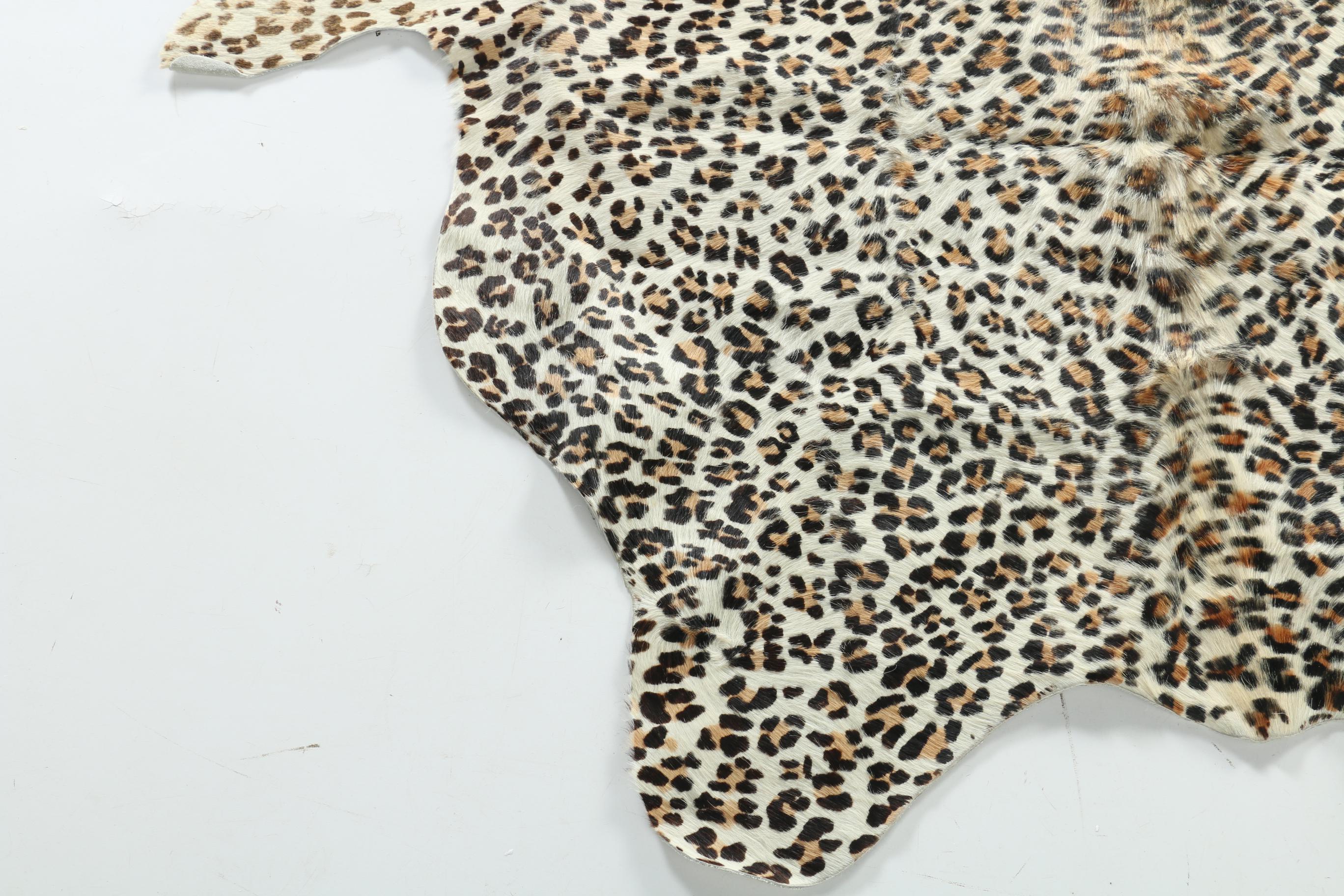 Leopard Print Cowhide Area Rug