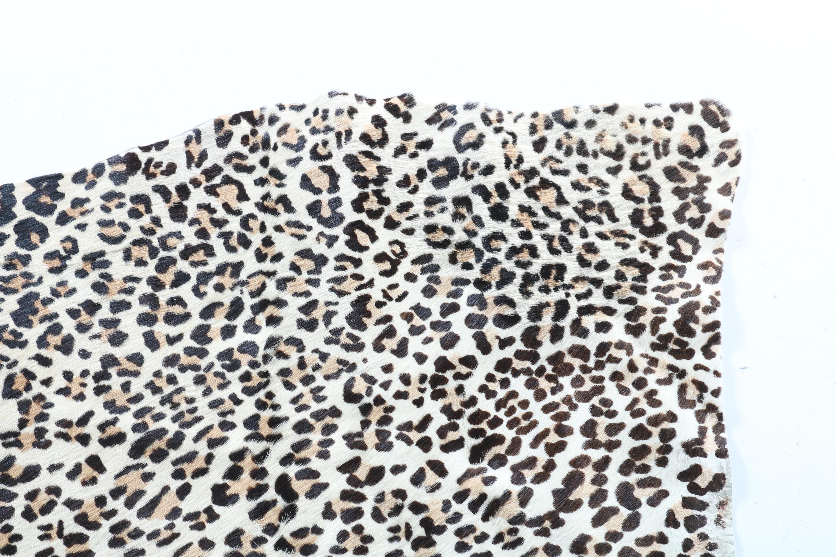 Leopard Print Cowhide Area Rug
