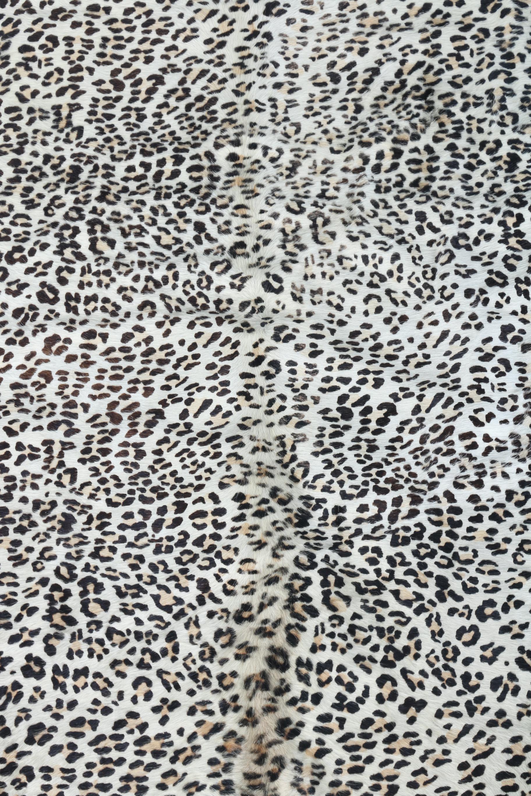 Leopard Print Cowhide Area Rug