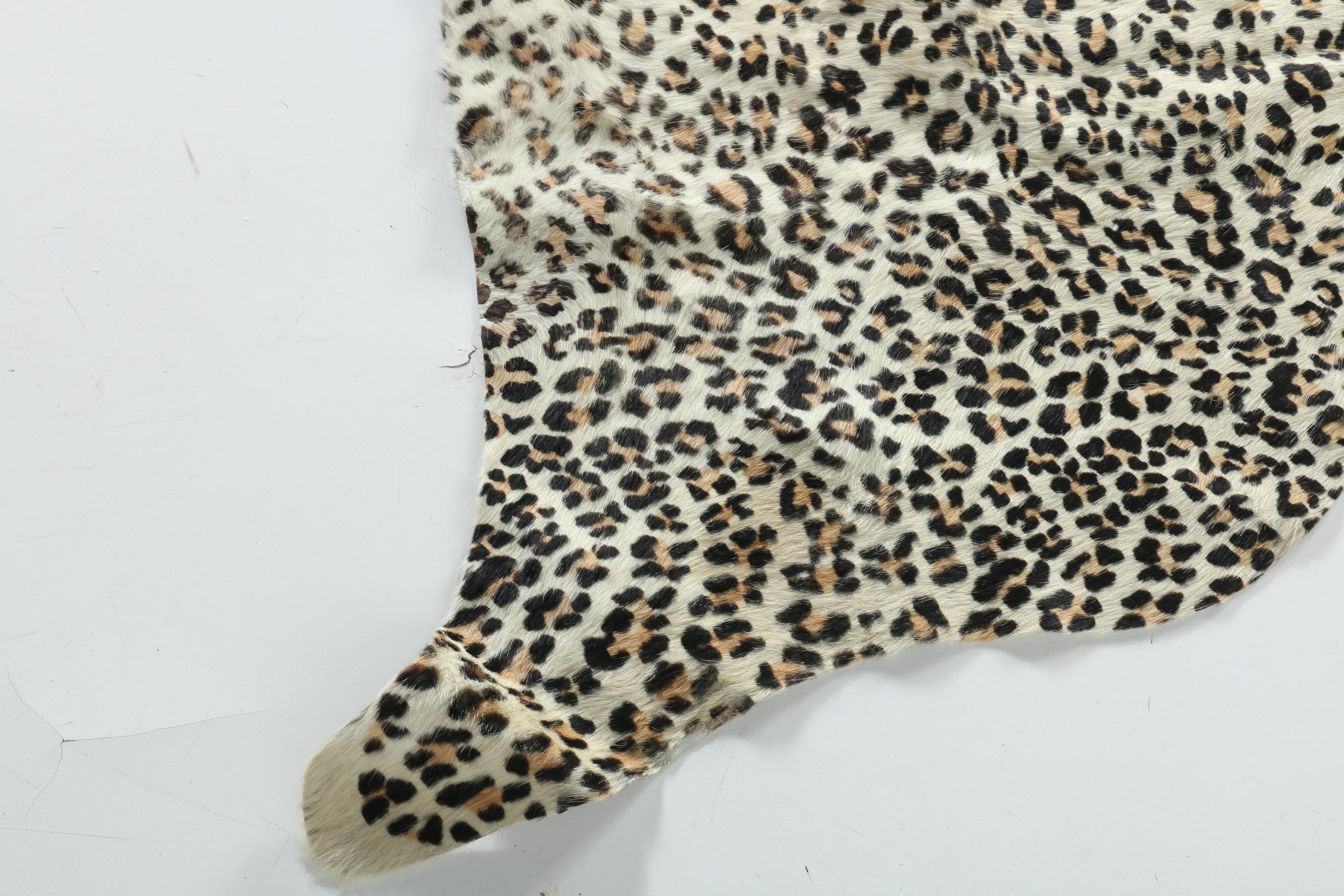 Leopard Print Cowhide Area Rug