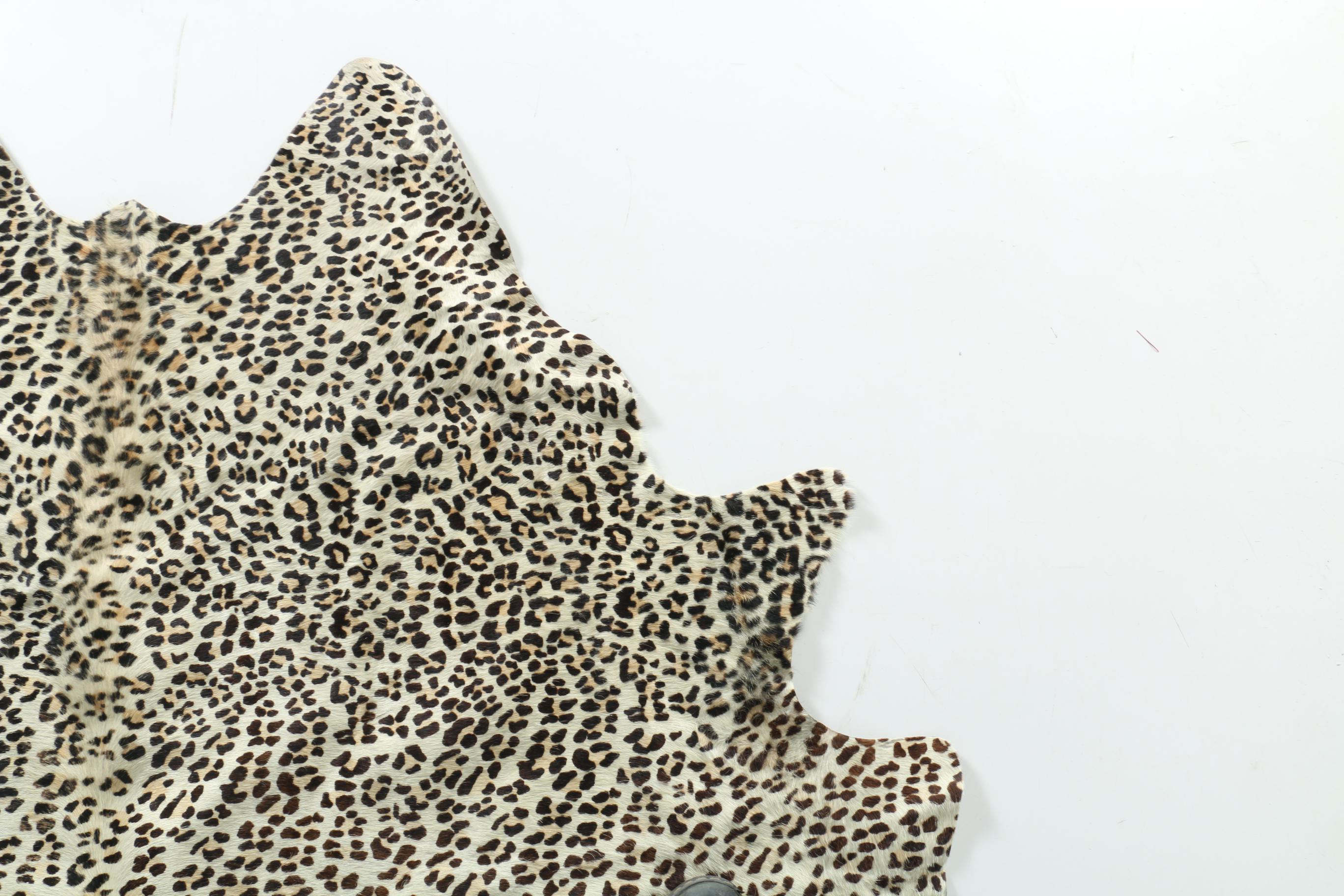 Leopard Print Cowhide Area Rug