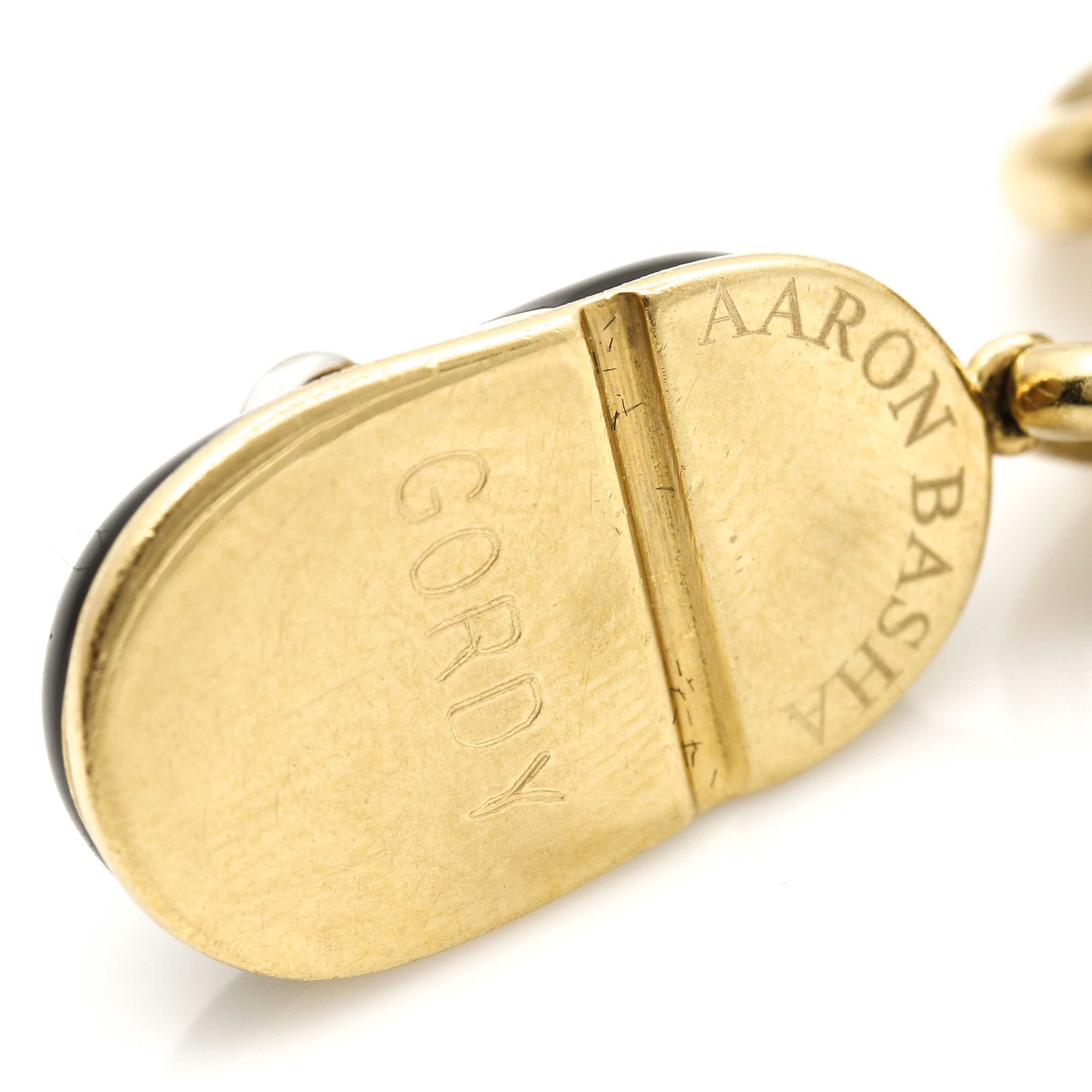 Aaron Basha 18K Yellow Gold Diamond Shoe Charm Bracelet