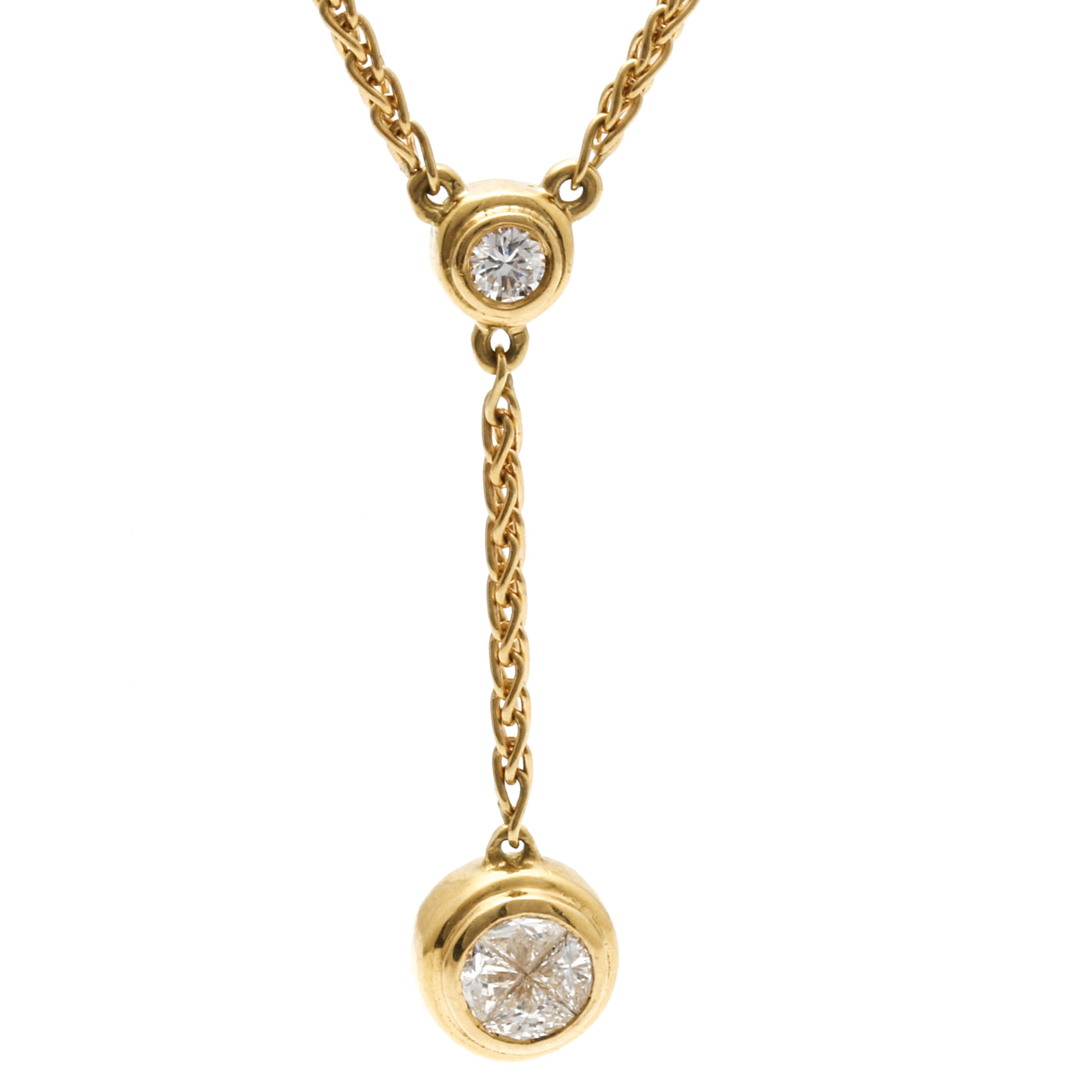 18K Yellow Gold Diamond Necklace