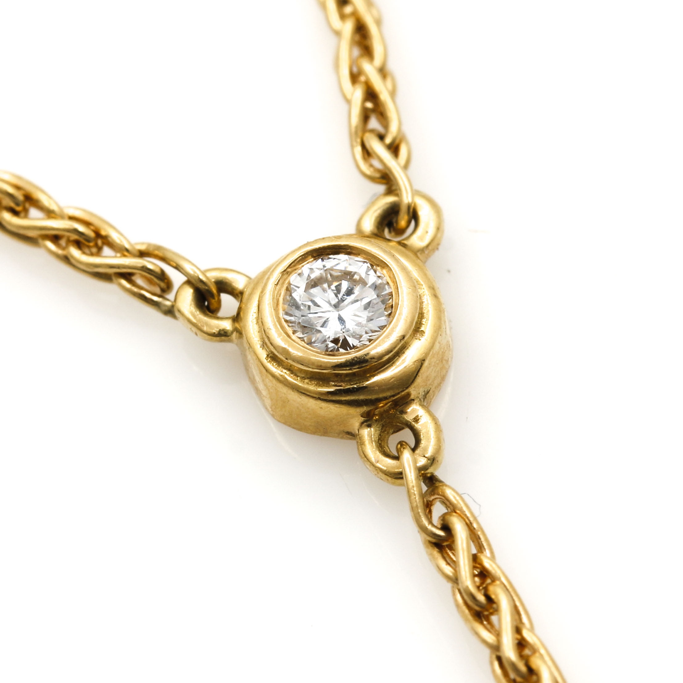 18K Yellow Gold Diamond Necklace