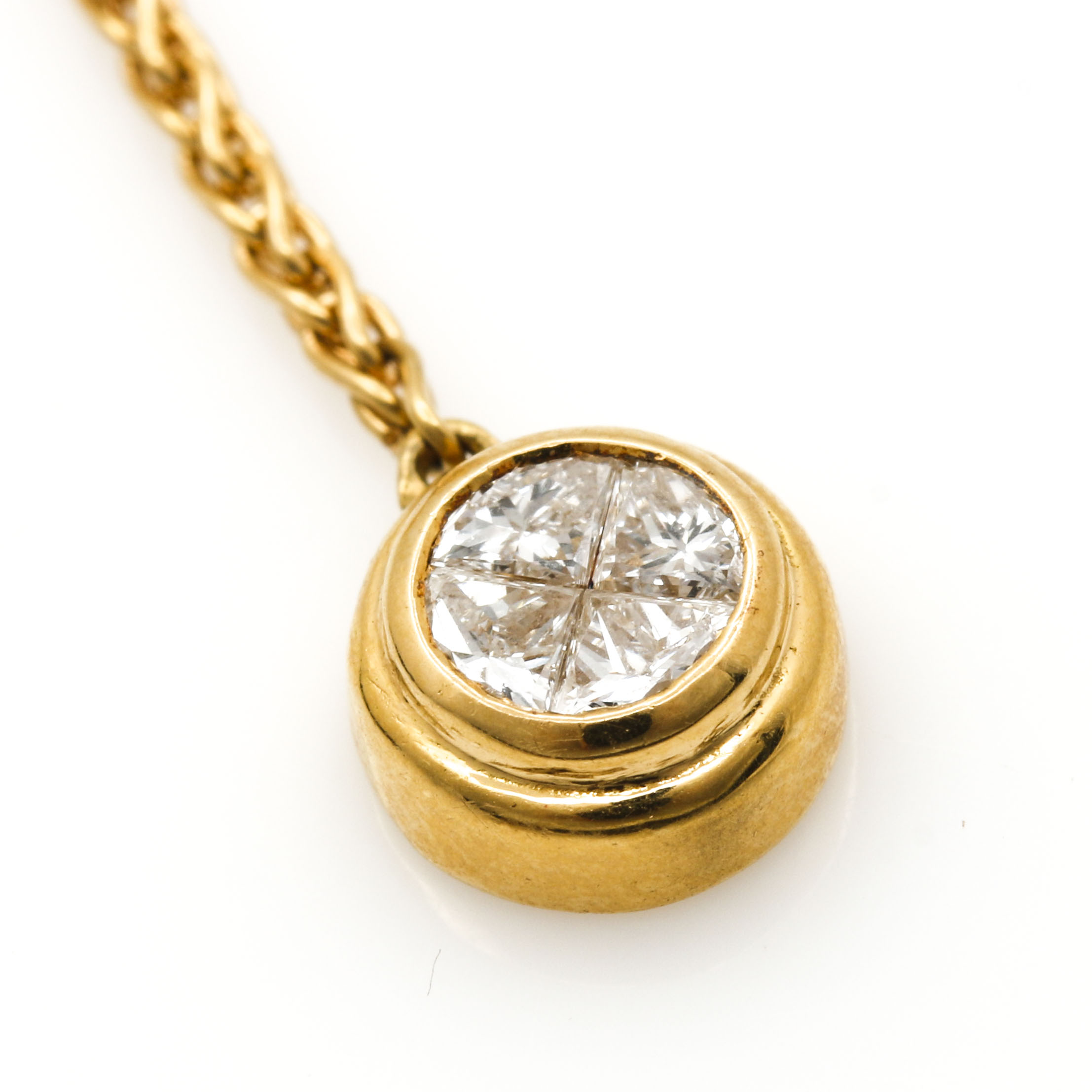18K Yellow Gold Diamond Necklace