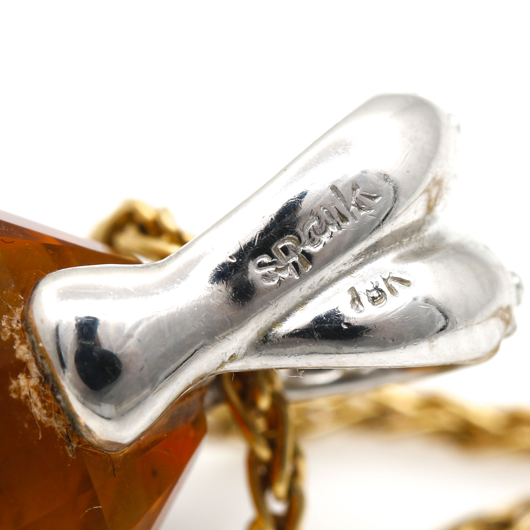 18K Yellow Gold Citrine Pendant Necklace