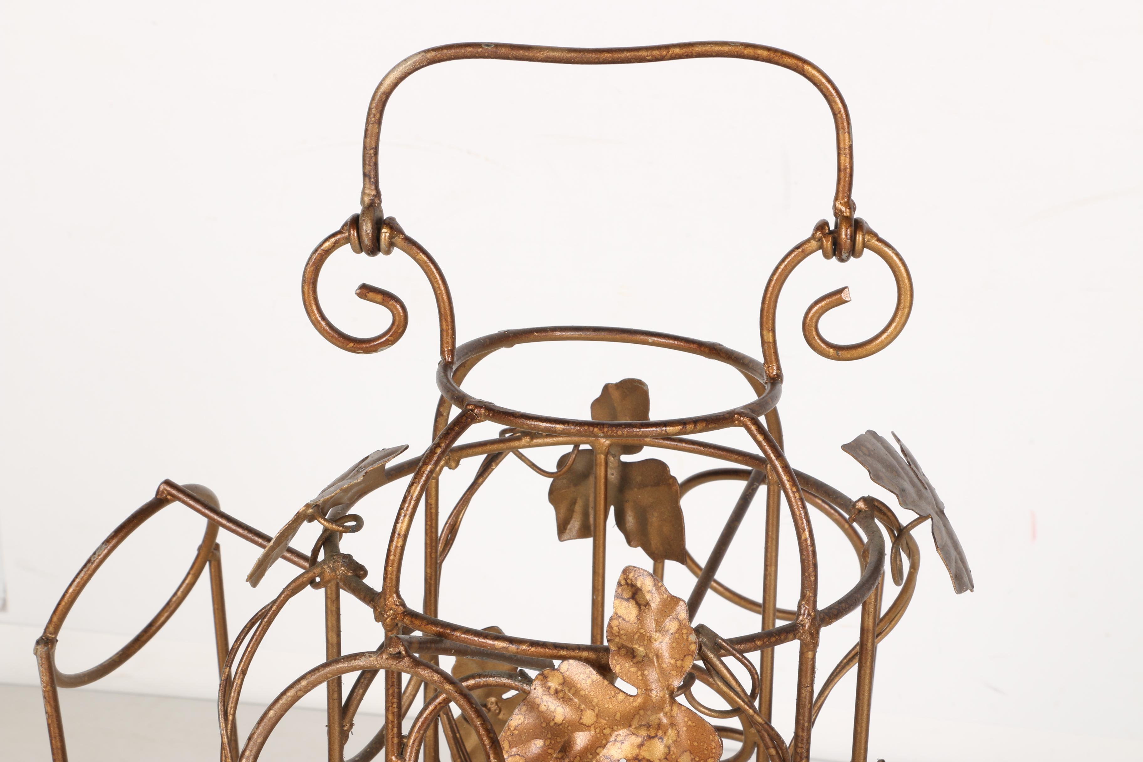 Contemporary Copper Tone Wine Rack