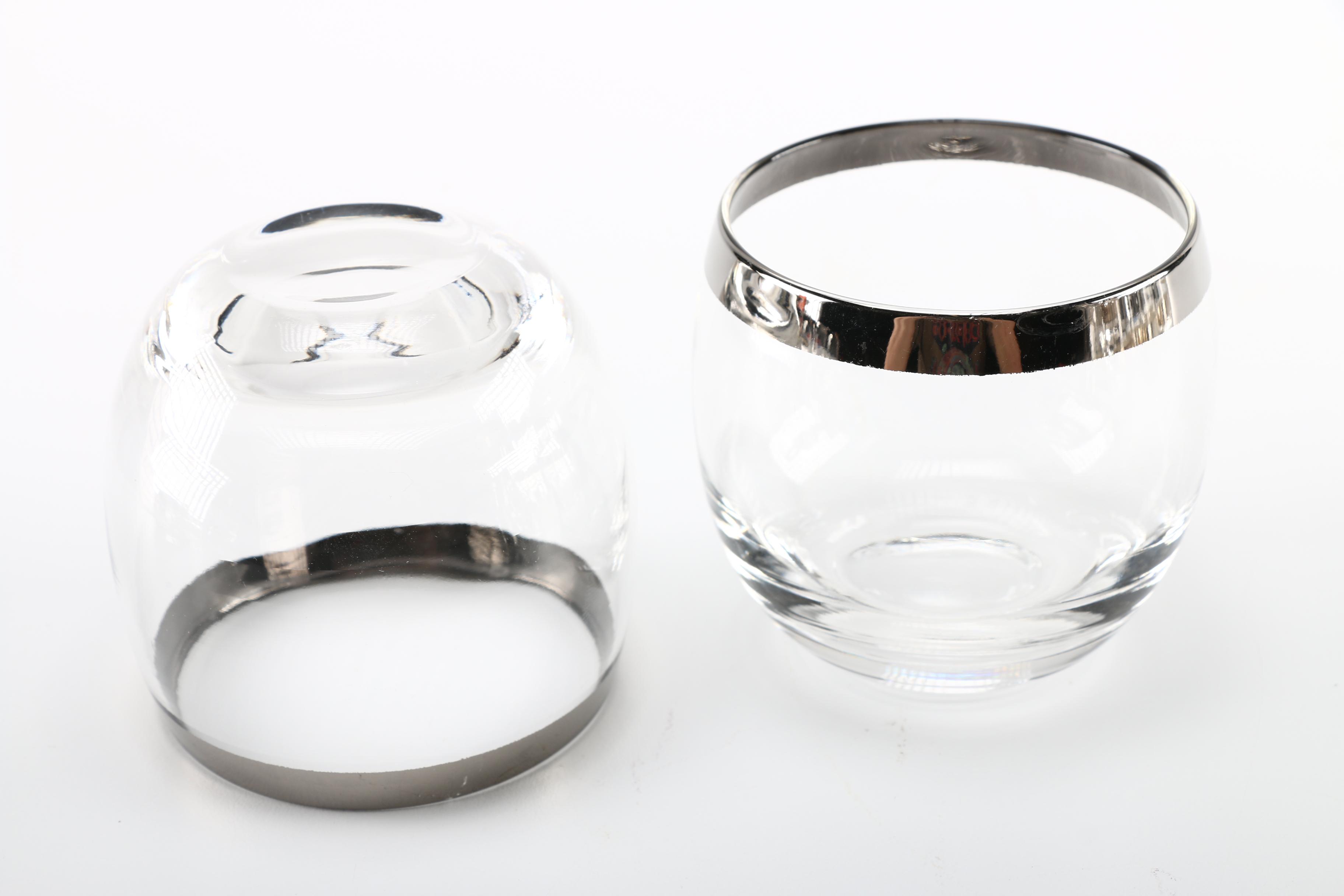 Metal Rimmed Cocktail Glass Set