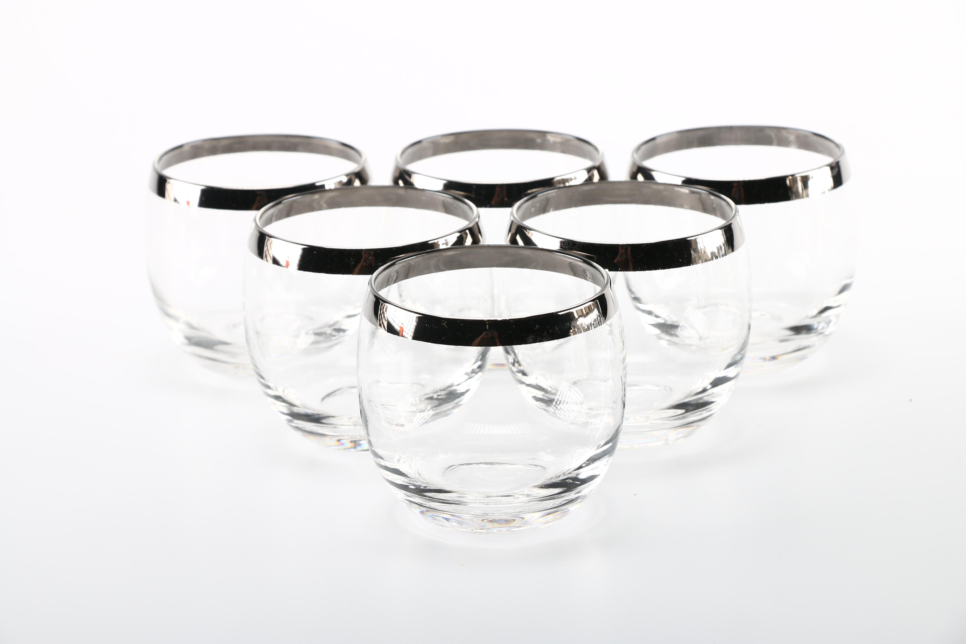 Metal Rimmed Cocktail Glass Set
