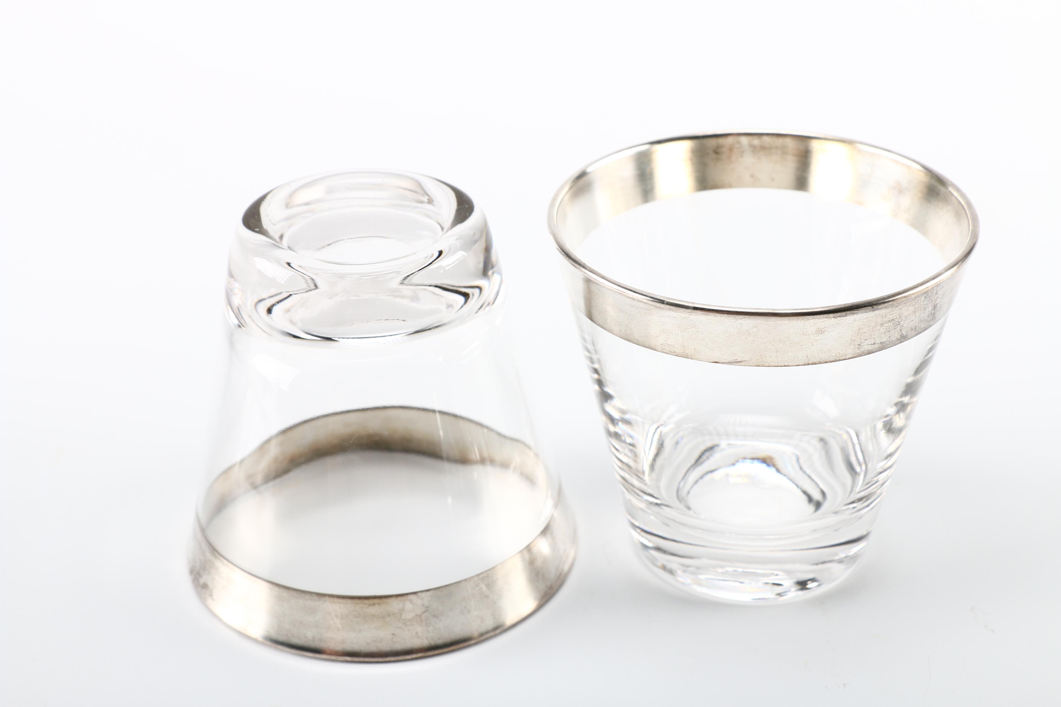 Metal Rimmed Cocktail Glass Set