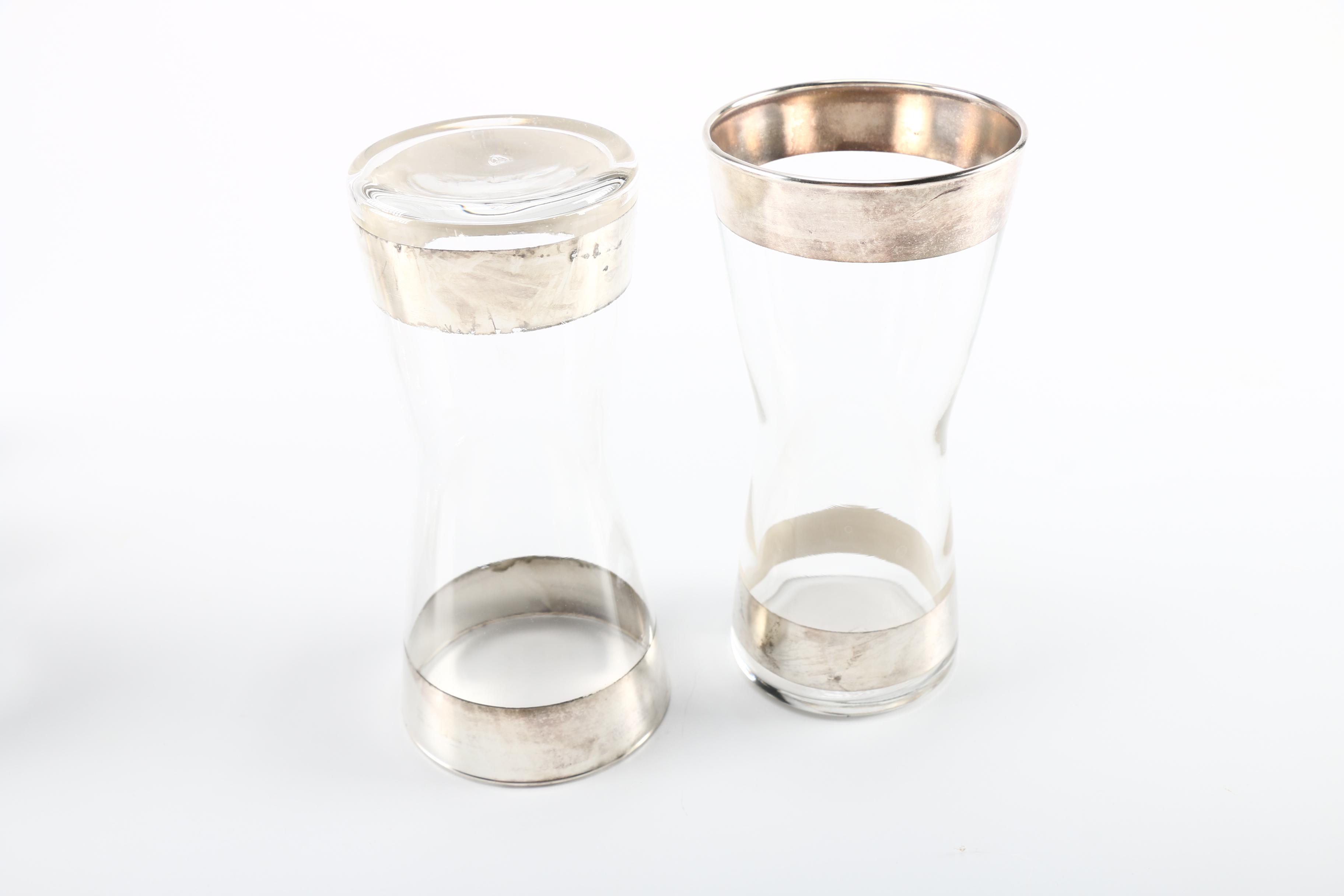 Metal Rimmed Cocktail Glass Set