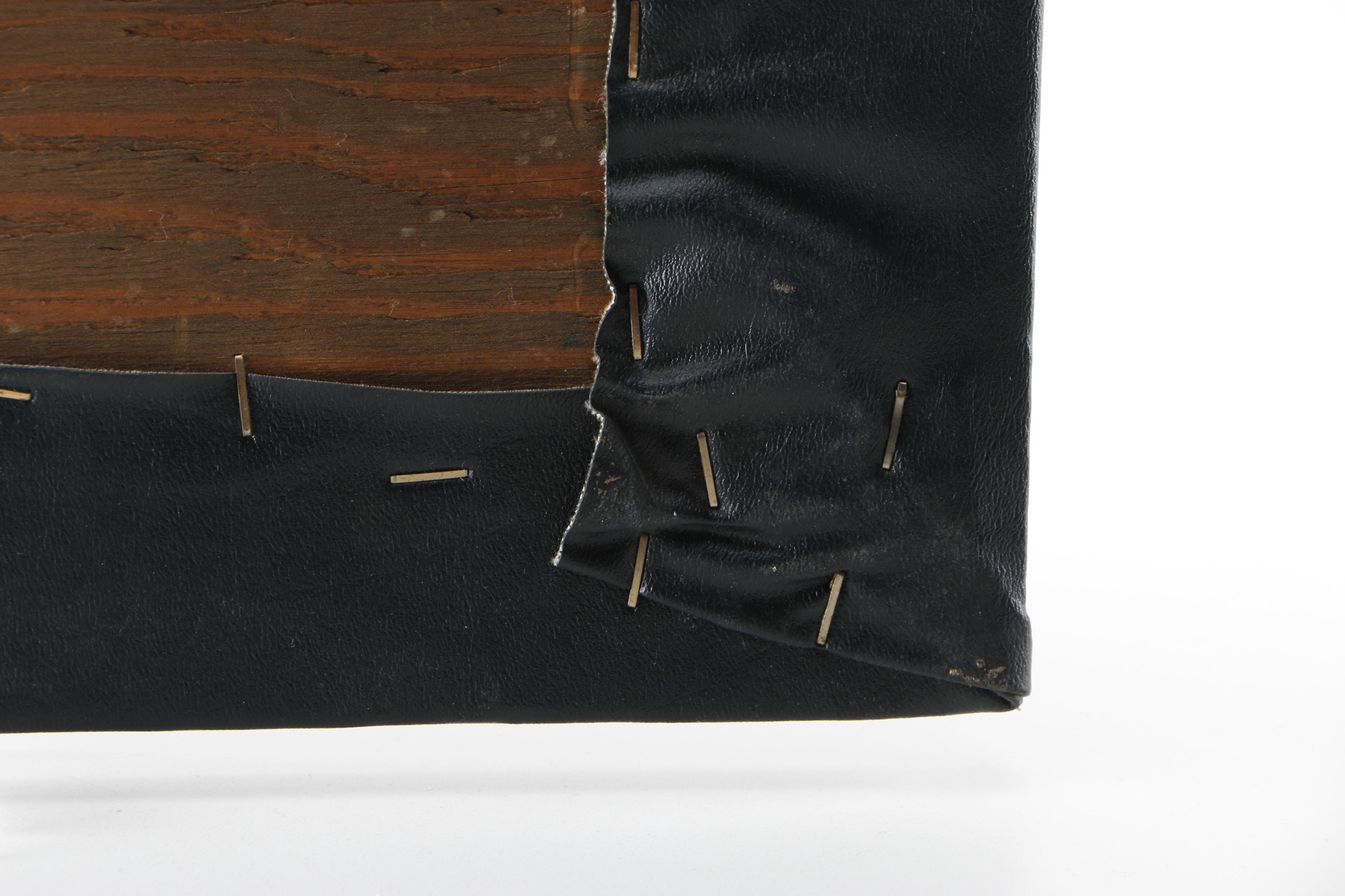 Wire on Leather Canvas of Seagull and Penny-Farthing Bicycle