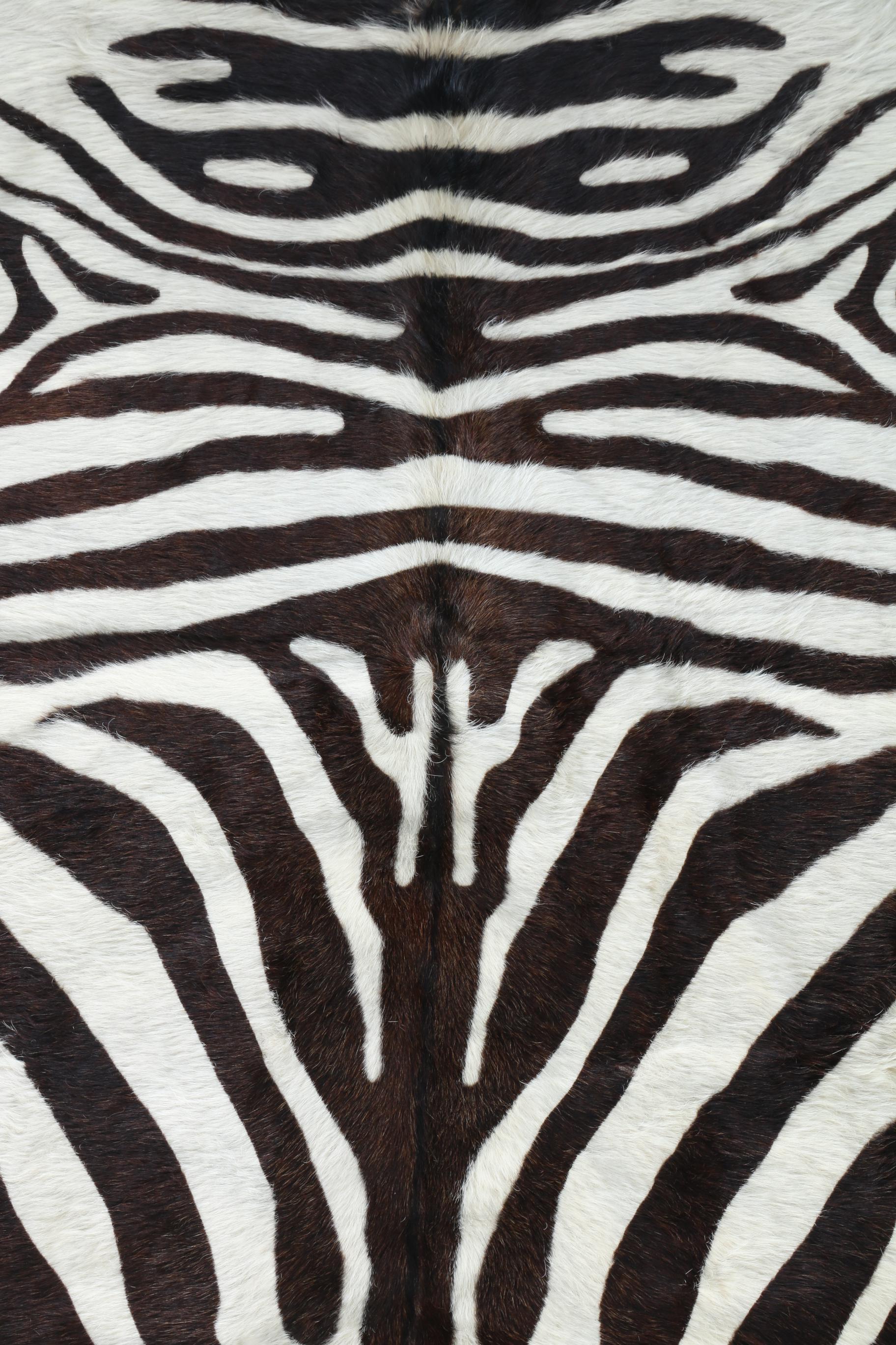 Zebra Print Cowhide Rug