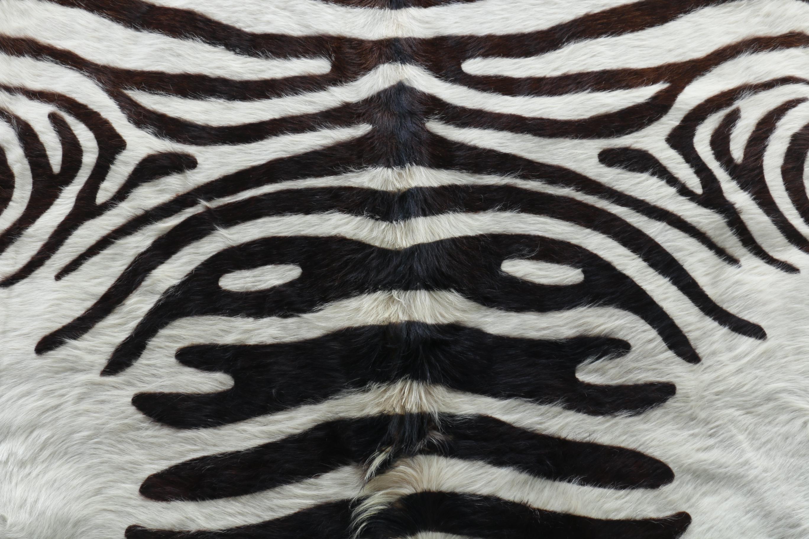 Zebra Print Cowhide Rug