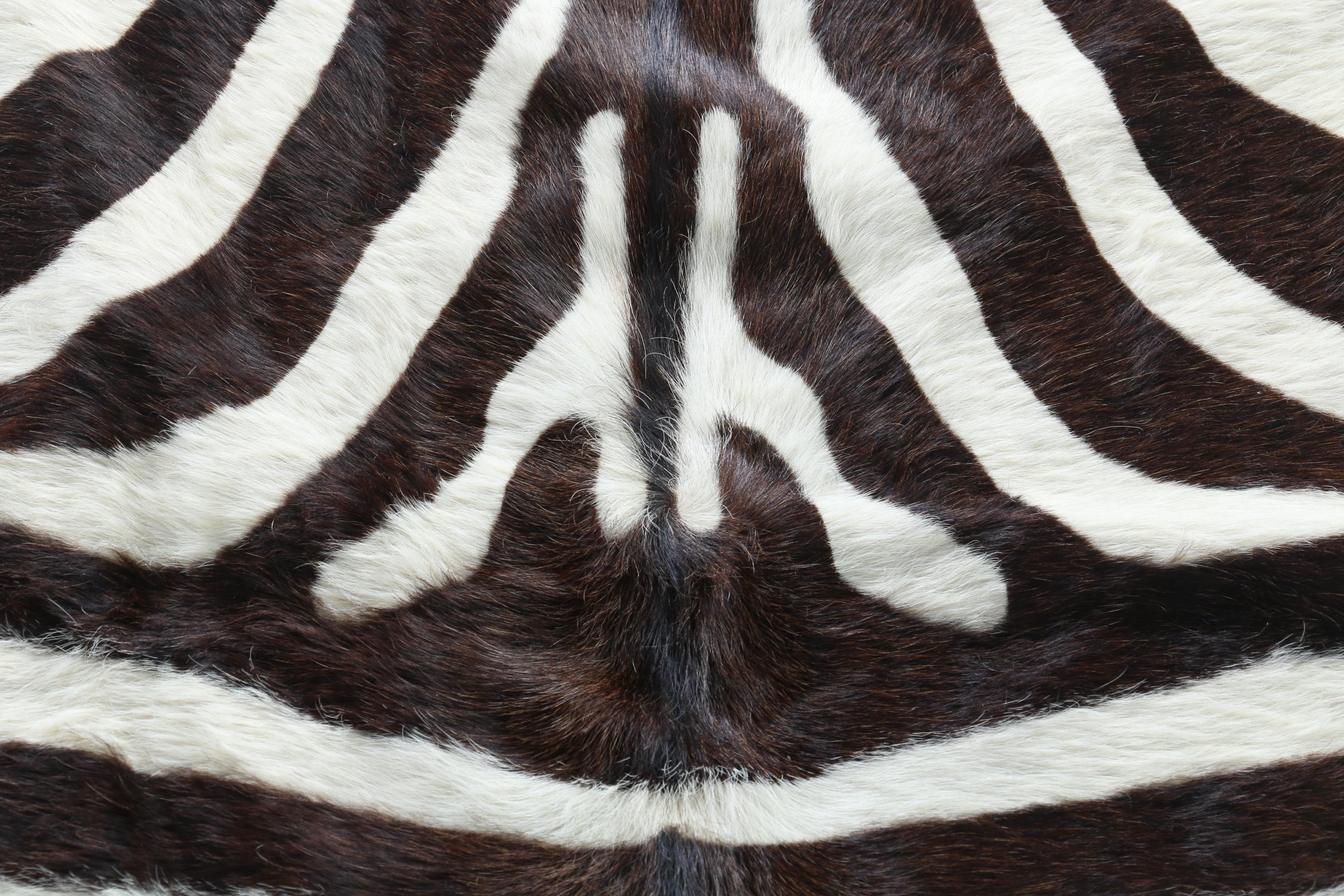 Zebra Print Cowhide Rug