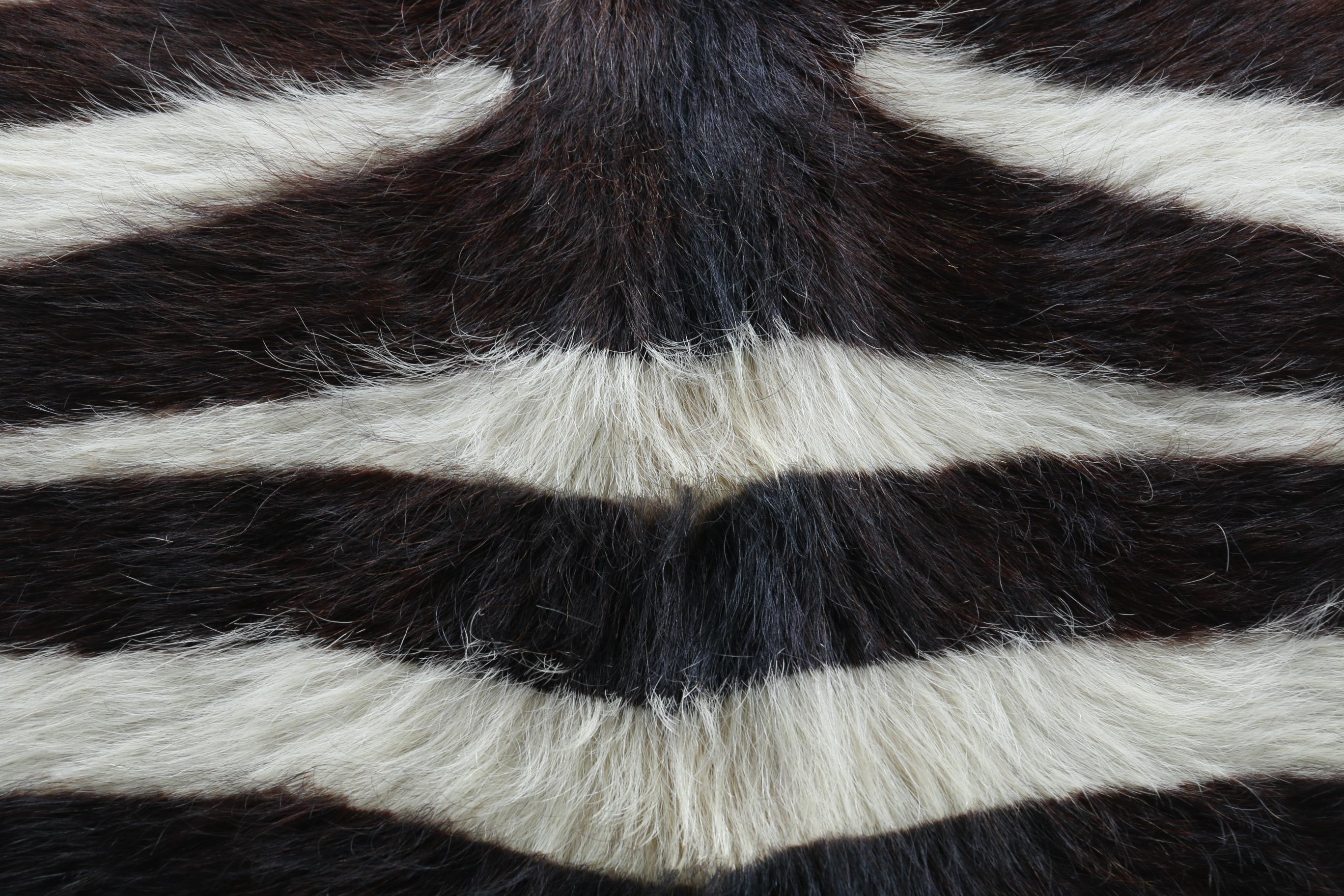 Zebra Print Cowhide Rug