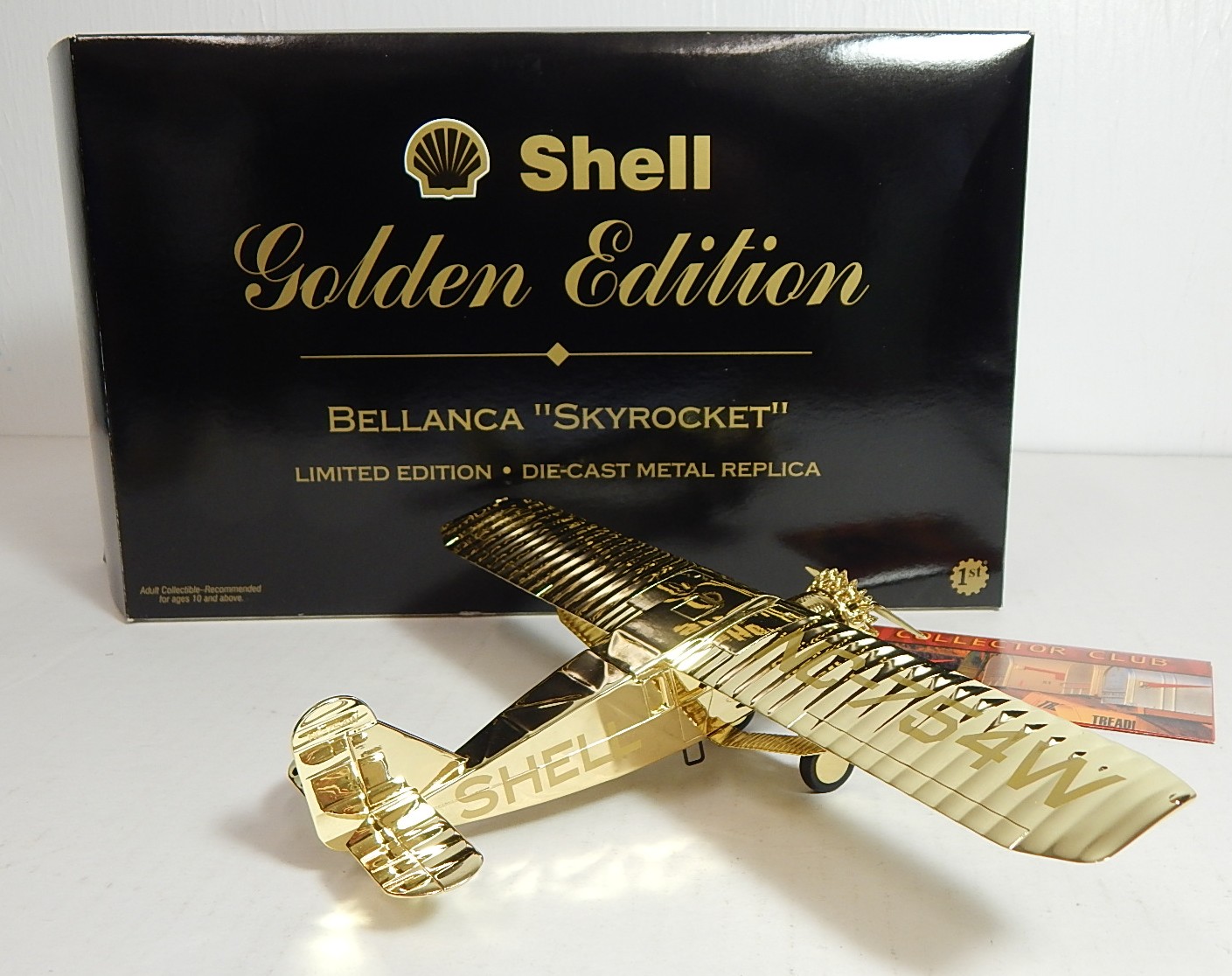 Shell Gasoline Golden Edition Die Cast Airplane