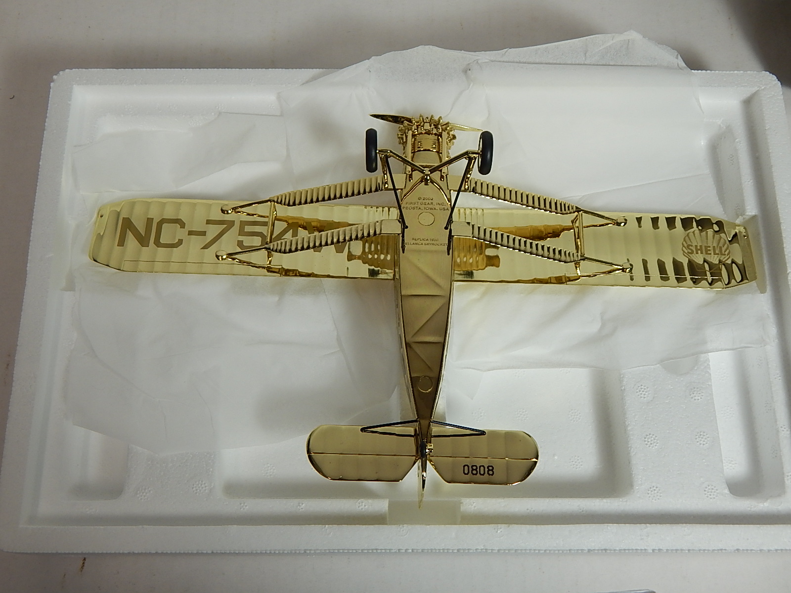 Shell Gasoline Golden Edition Die Cast Airplane