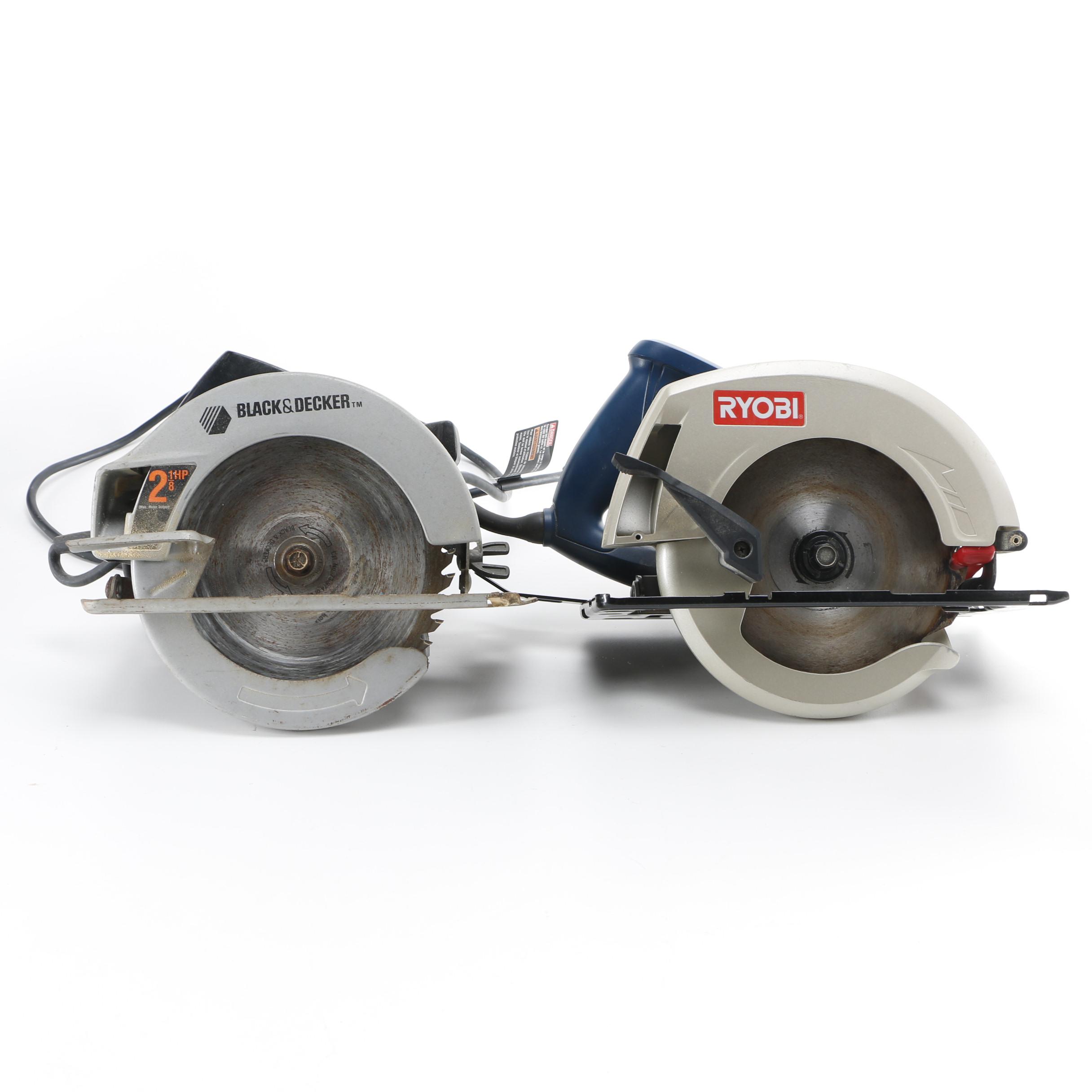 Electric Circular Saws Including Black & Decker and Ryobi