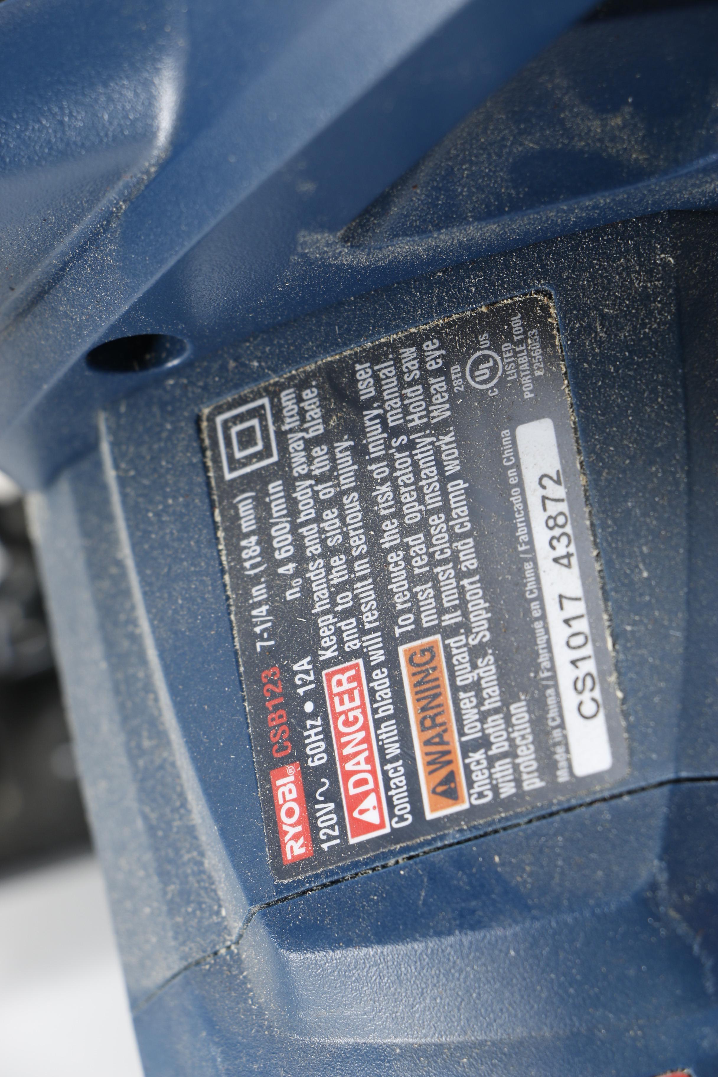 Electric Circular Saws Including Black & Decker and Ryobi