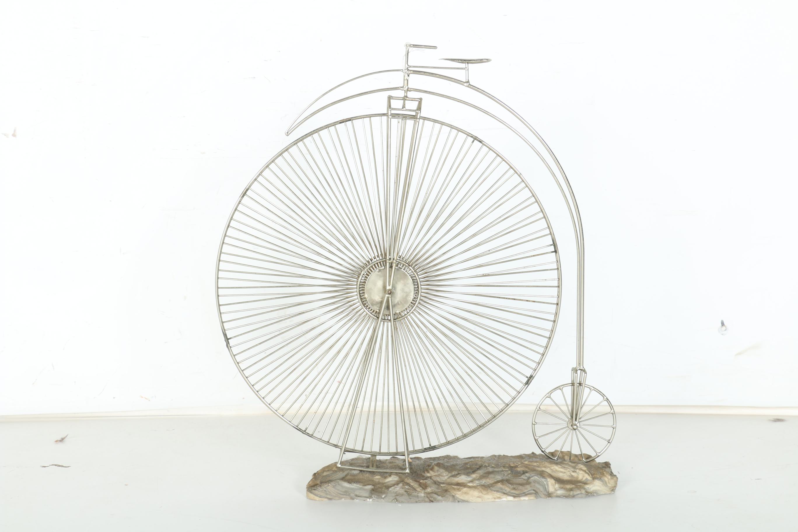 Metal Penny Farthing Bicycle Sculpture