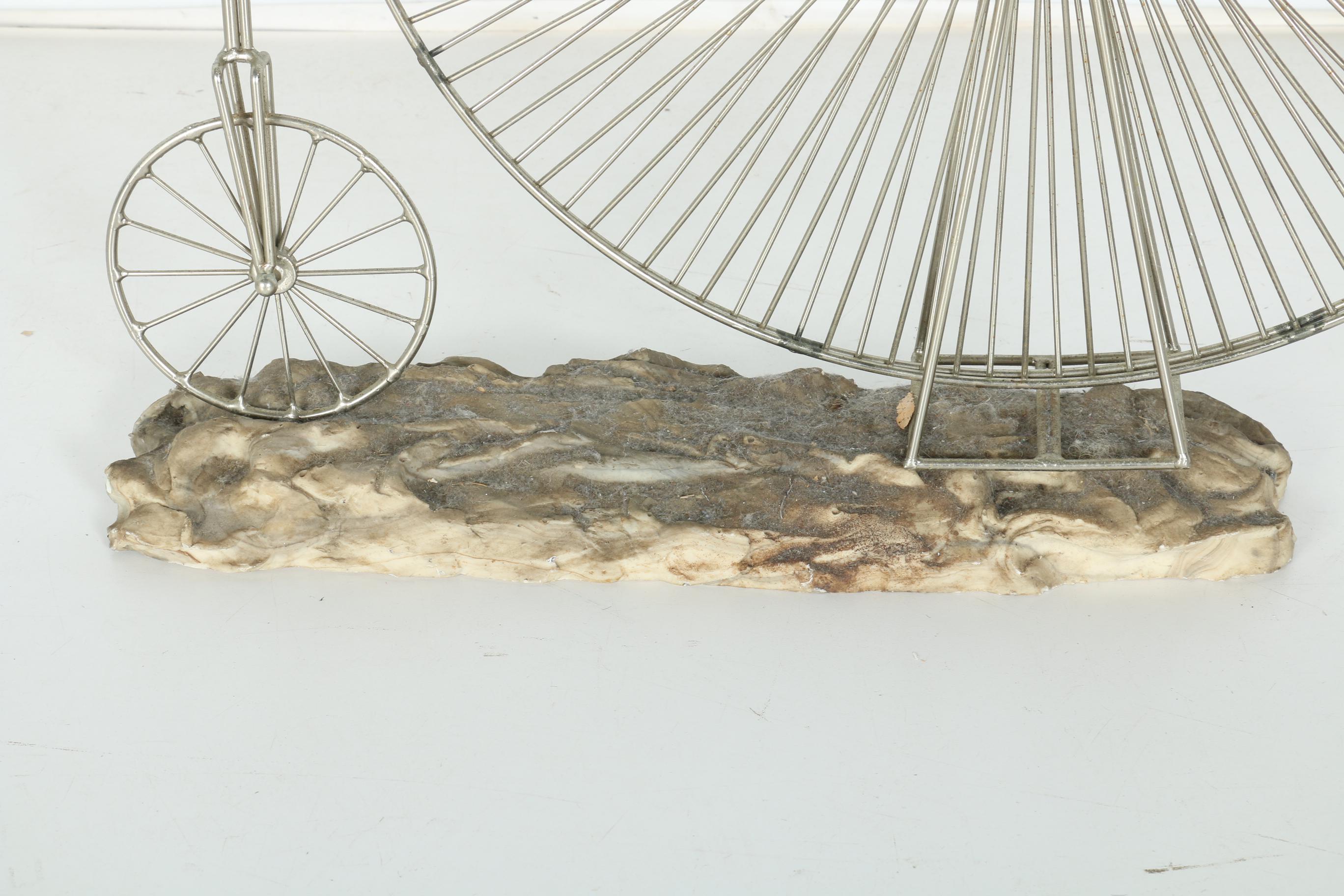 Metal Penny Farthing Bicycle Sculpture