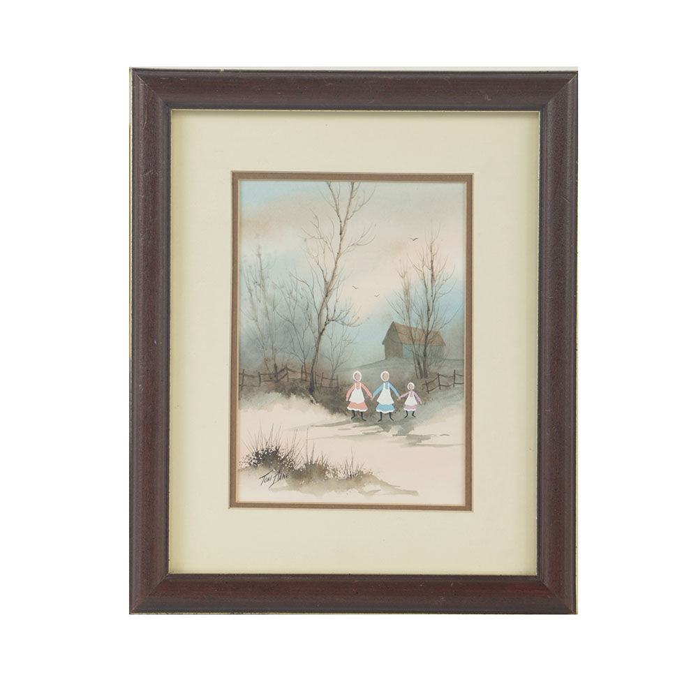 Toni Dane Original Watercolor and Gouache on Paper