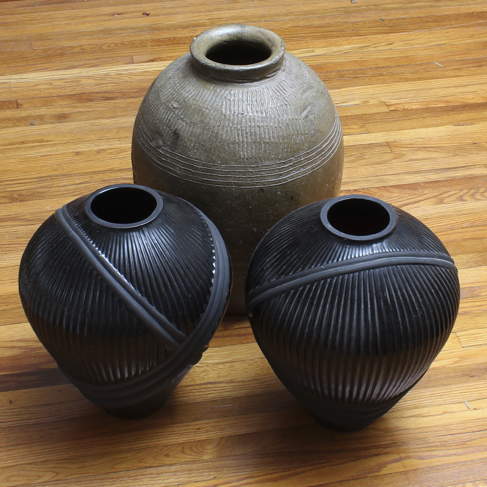 Ceramic and Large Stone Pottery Pieces