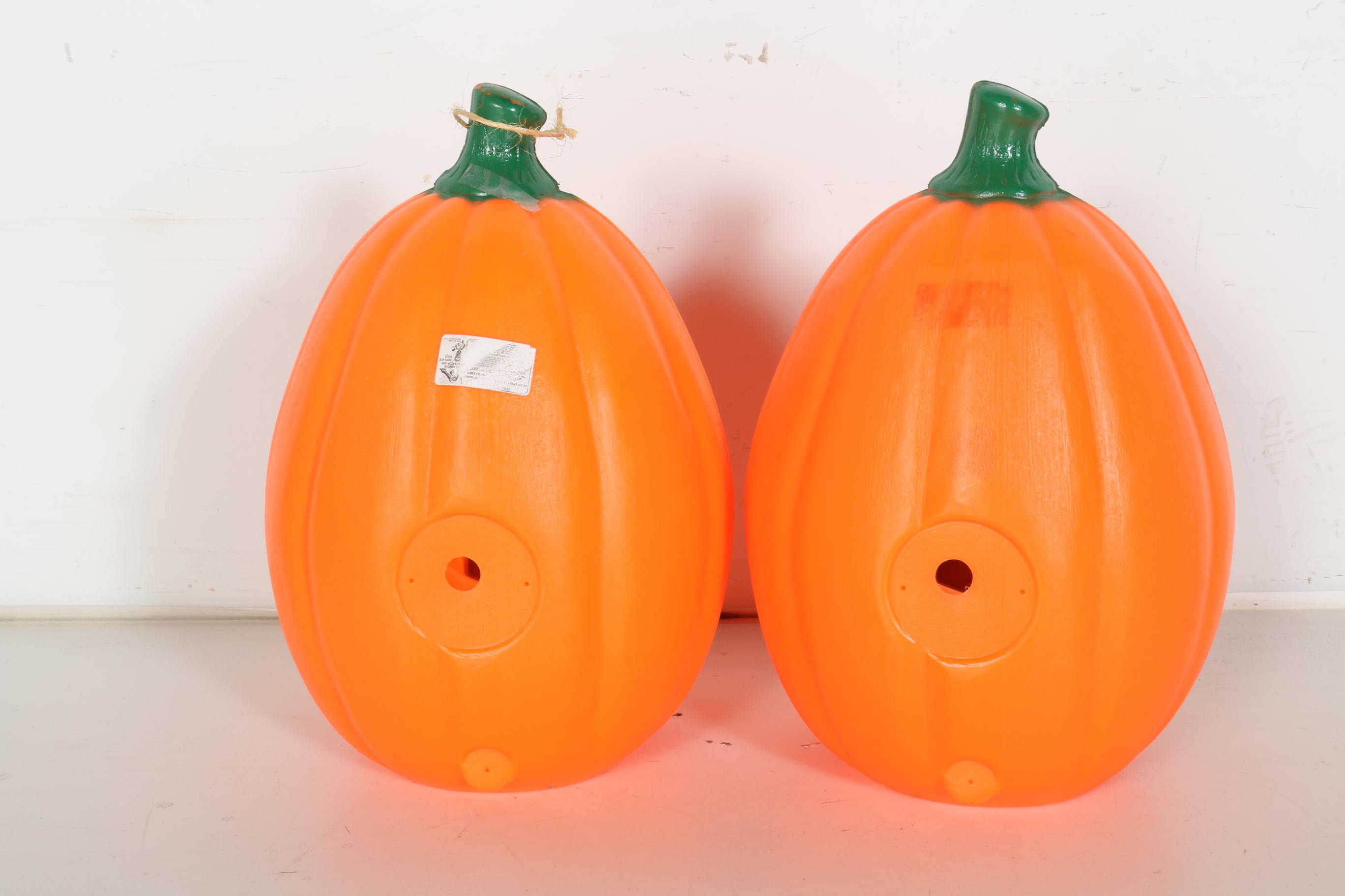 Group of Decorative Light Up Pumpkins