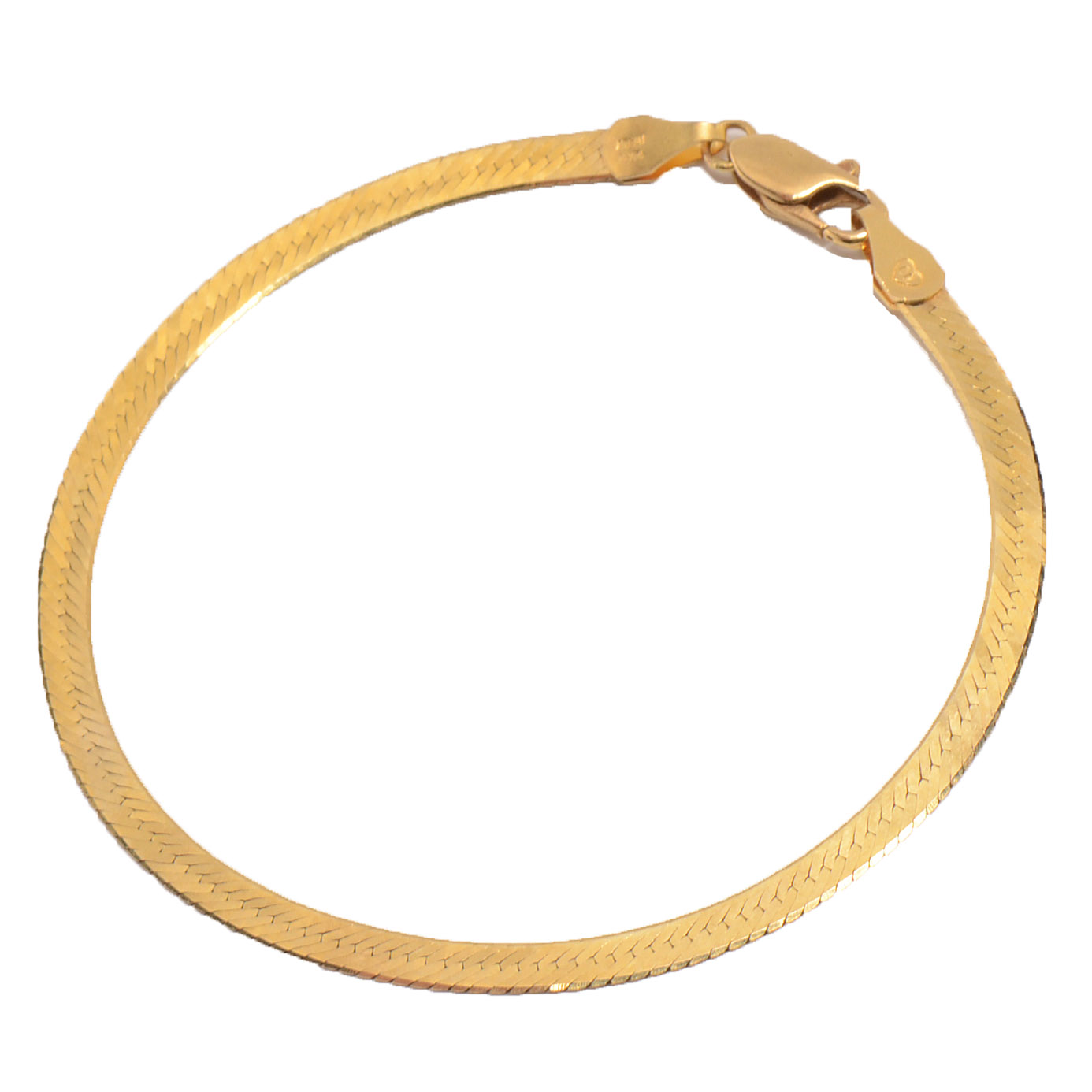 14K Yellow Gold Herringbone Chain Bracelet