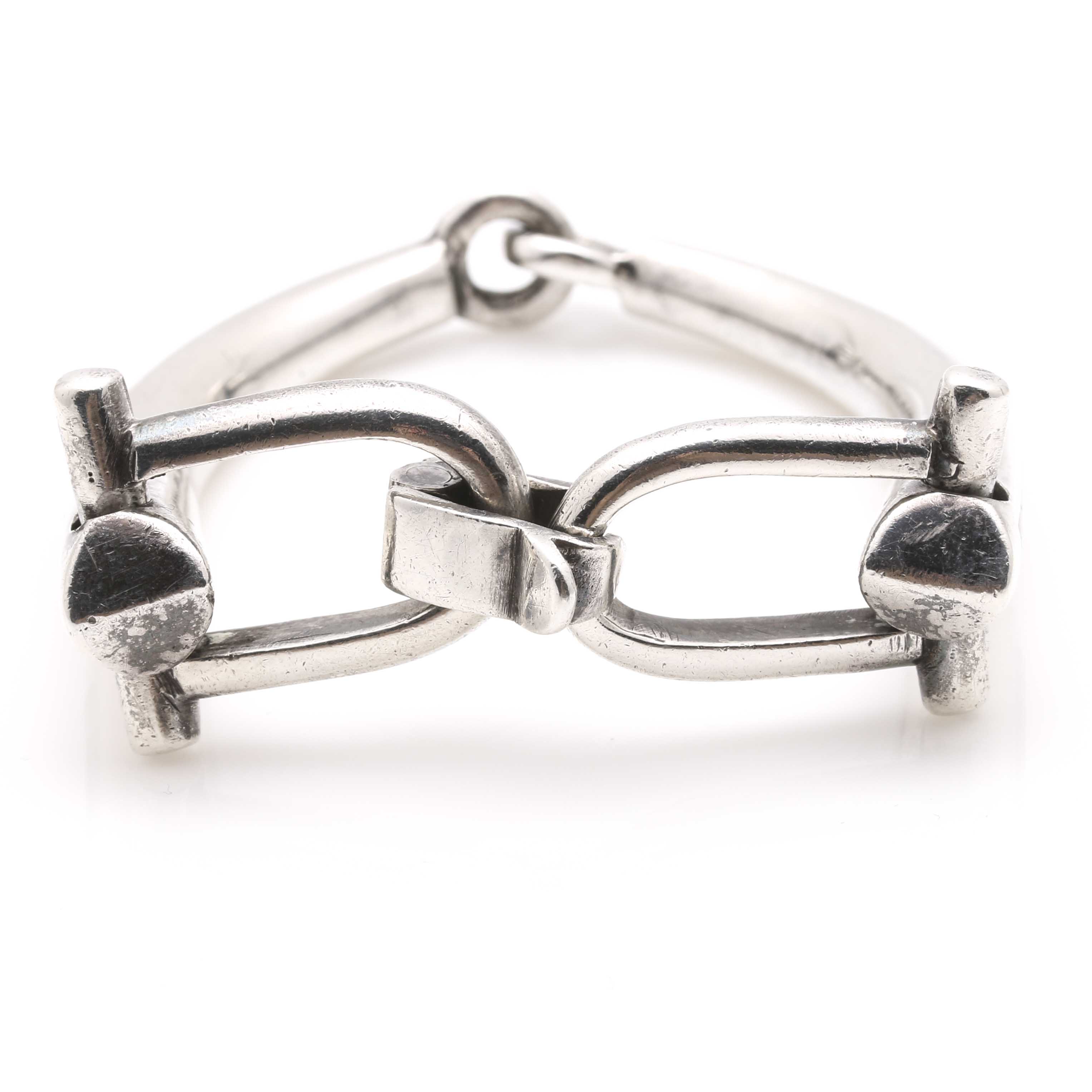 Gucci Sterling Silver Horse Bit Bracelet