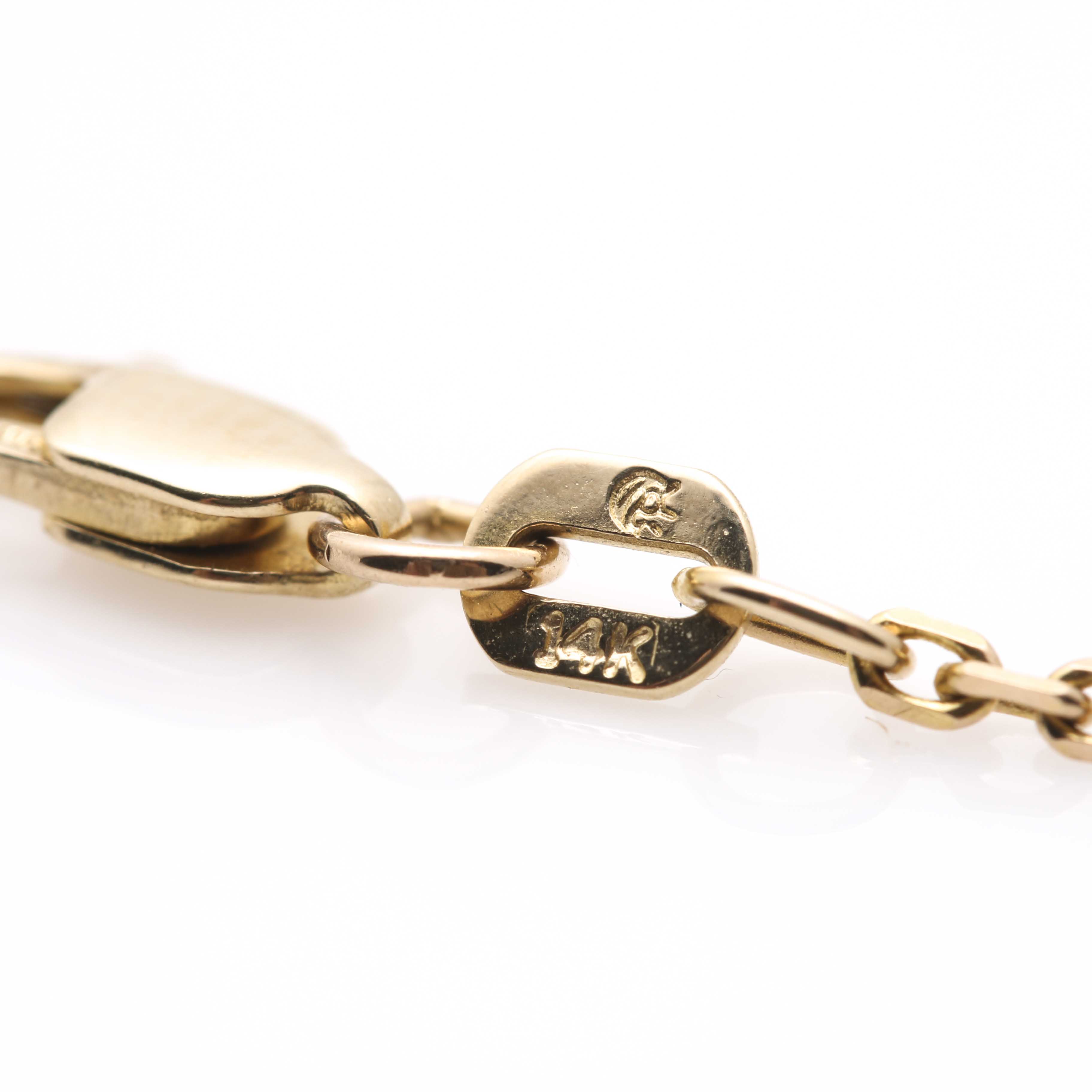 14K Yellow Gold Diamond Station Bracelet