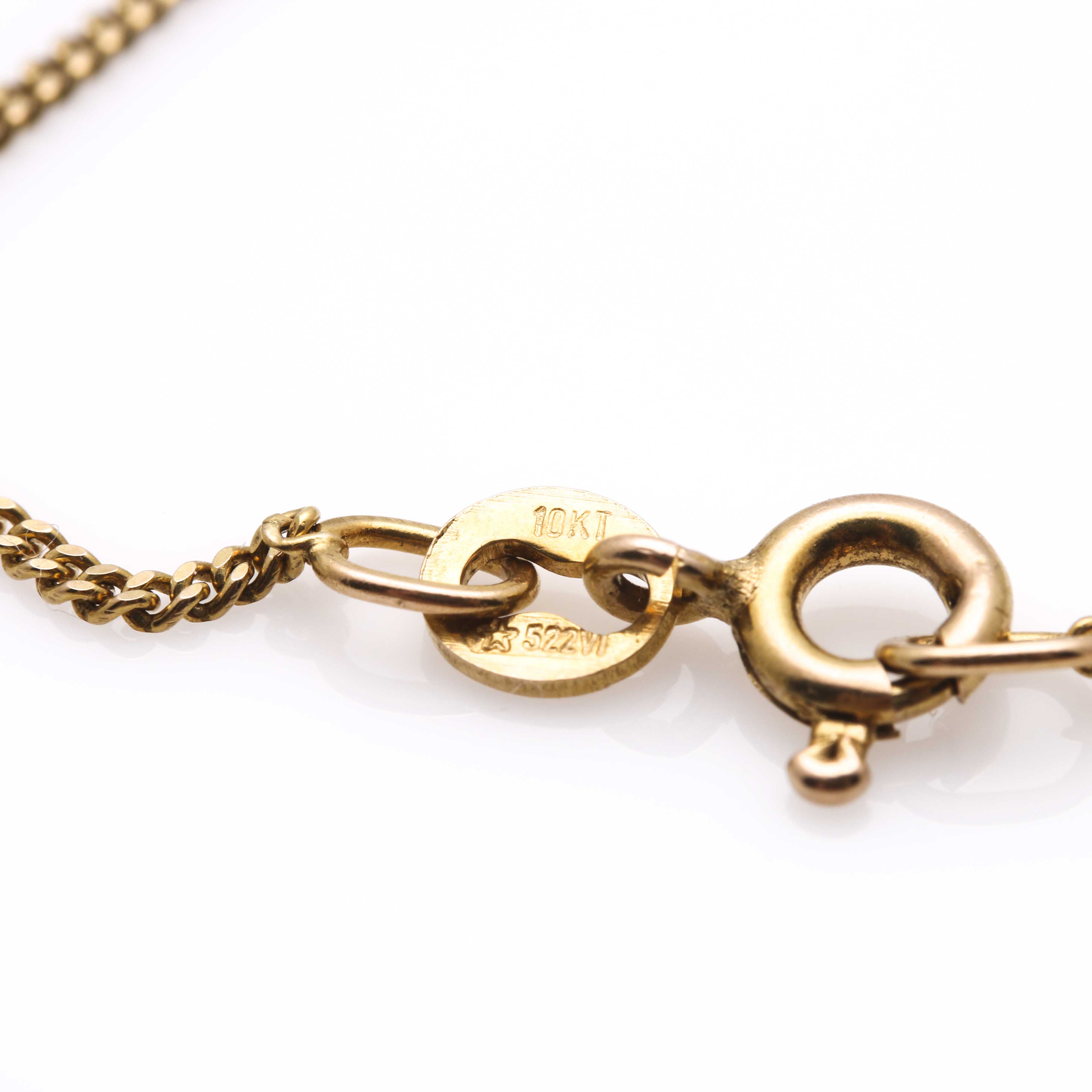 10K Yellow Gold Necklace and Diamond Tennis Bracelet