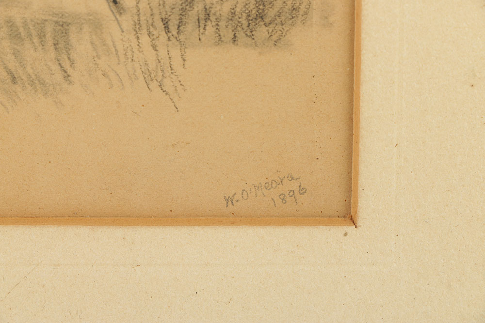 W. O'Meara Late 19th Century Charcoal Drawing on Paper Landscape