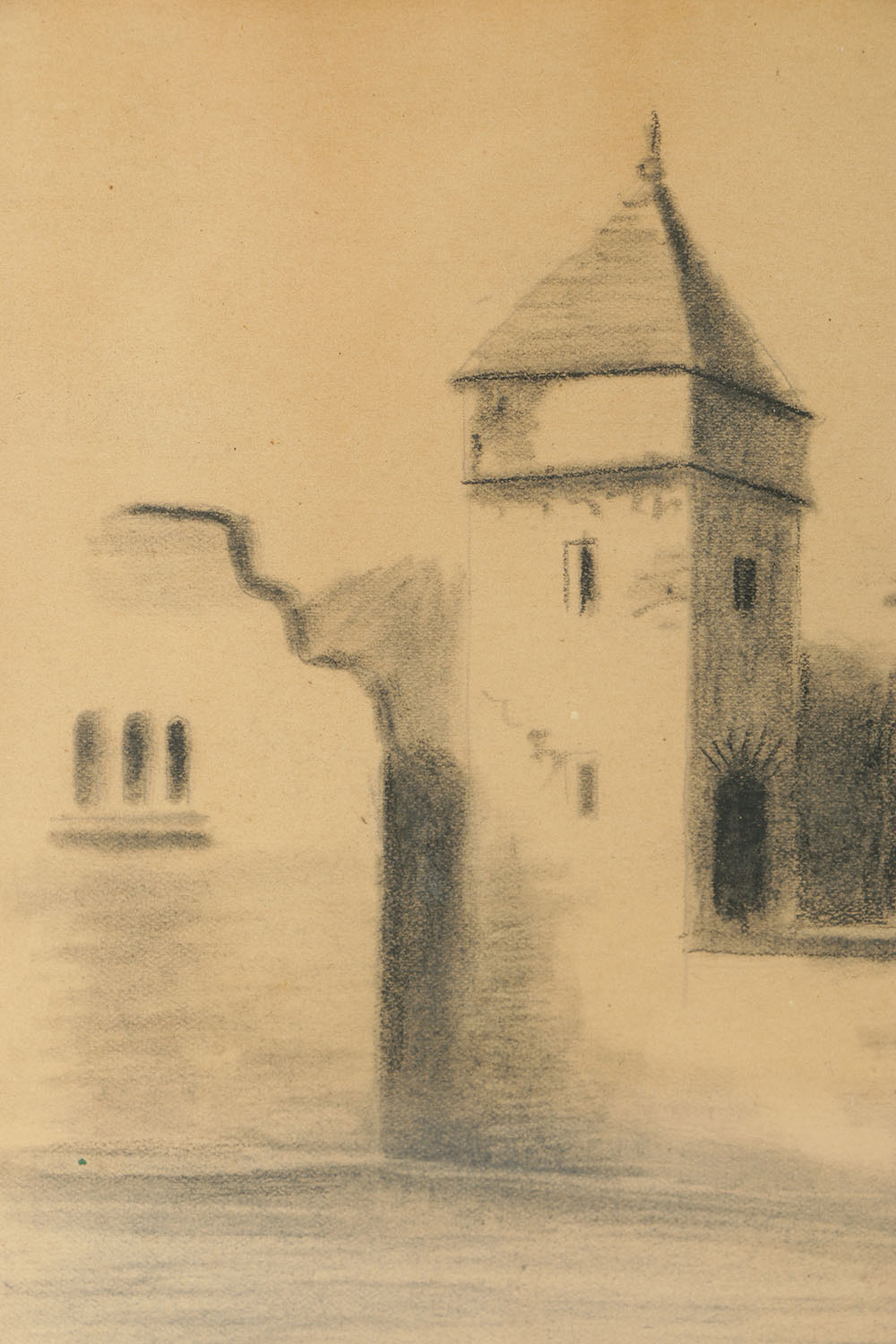 W. O'Meara Late 19th Century Charcoal Drawing on Paper Landscape