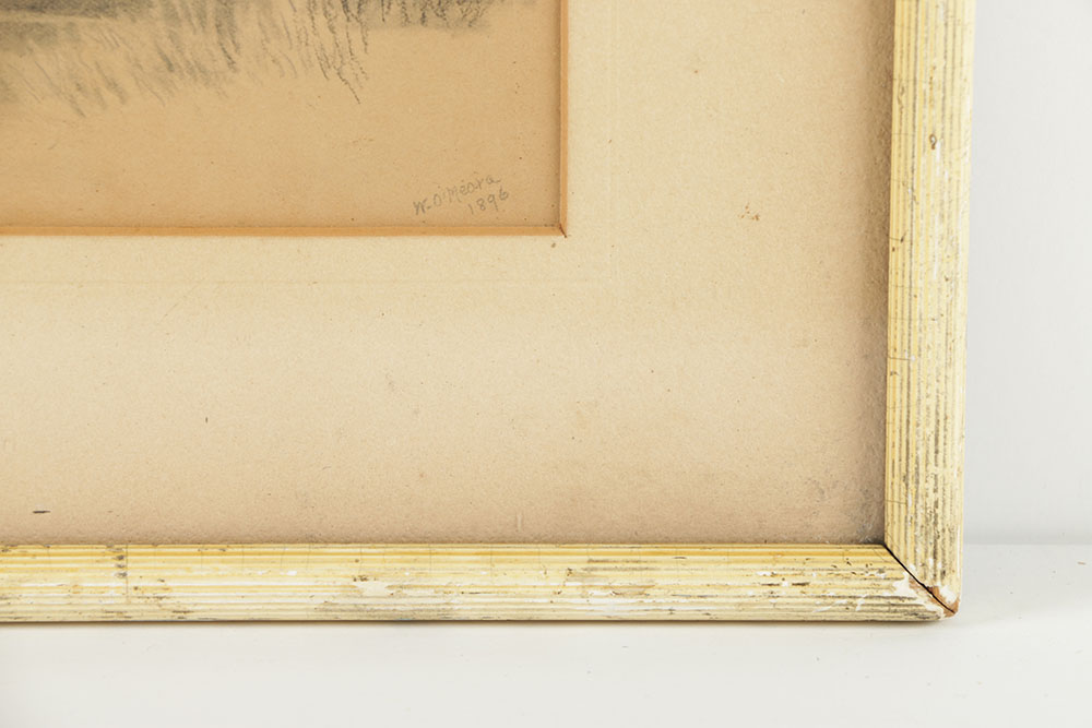 W. O'Meara Late 19th Century Charcoal Drawing on Paper Landscape