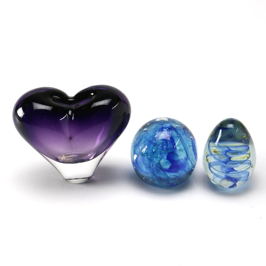 Hand Blown Art Glass With Crystal by Alante