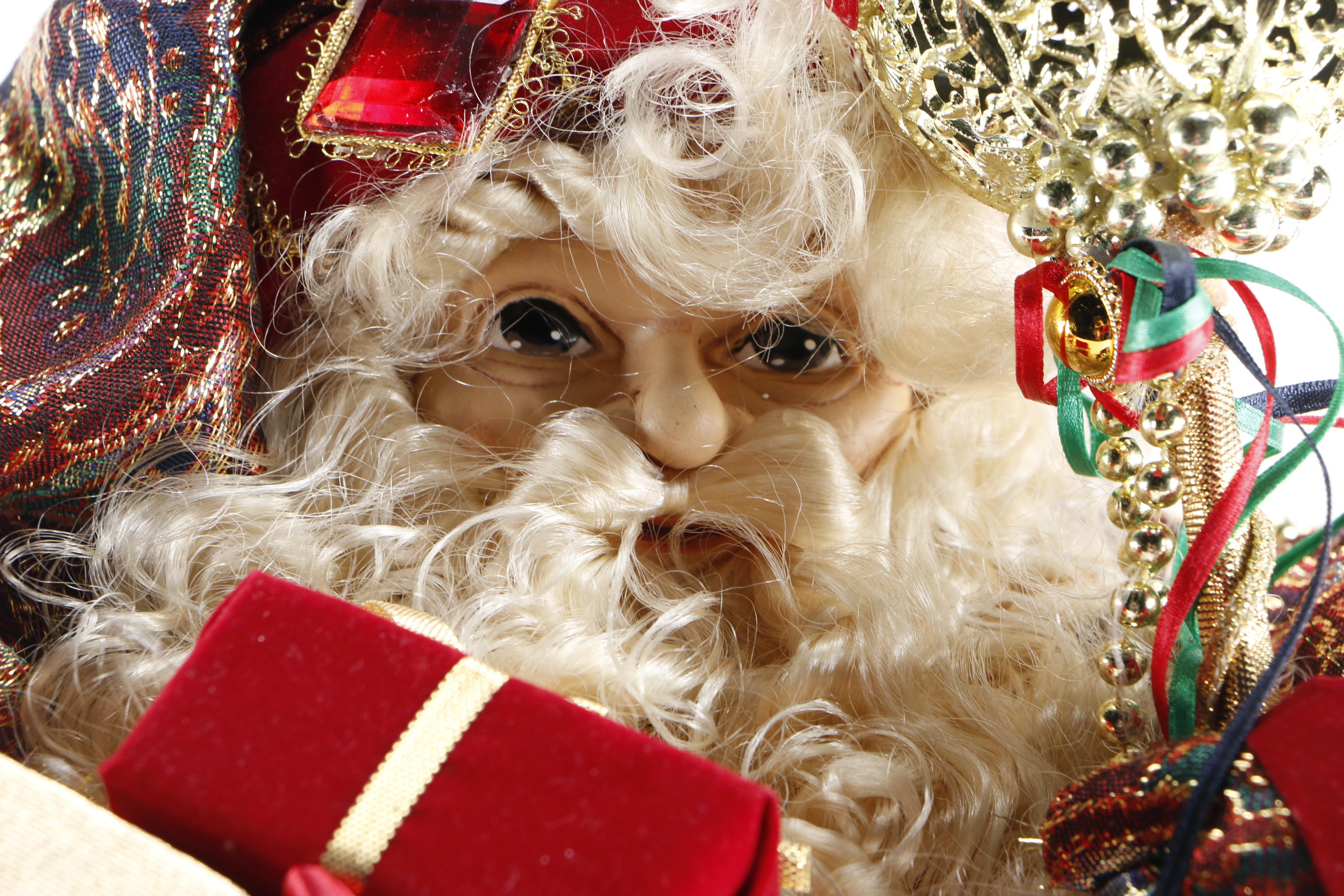 Fitz and Floyd "Snowy Woods" Vase and Santa Plush