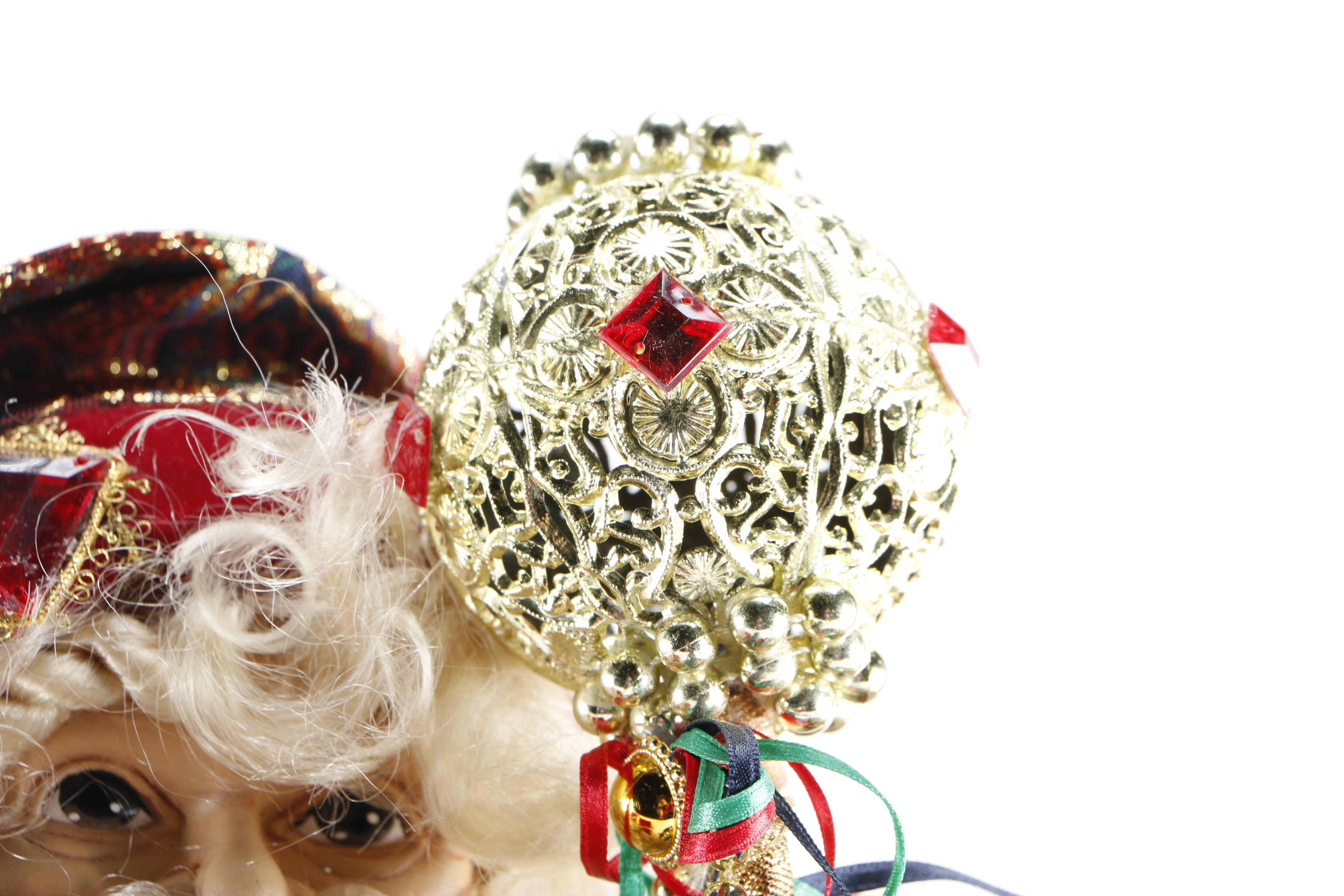 Fitz and Floyd "Snowy Woods" Vase and Santa Plush