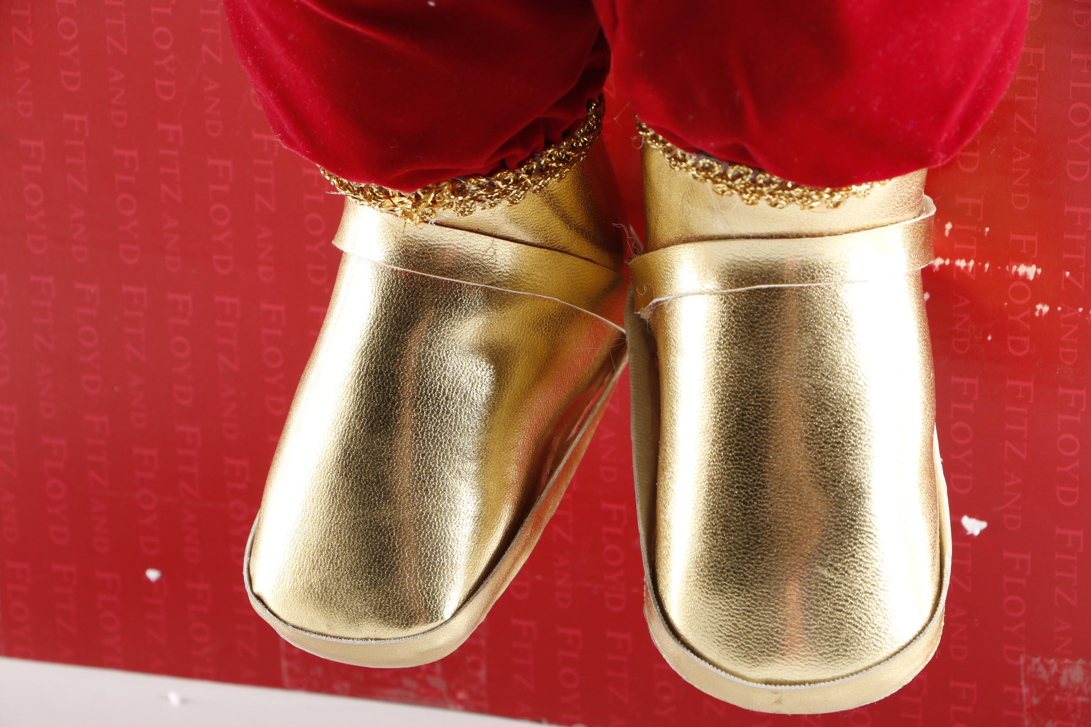 Fitz and Floyd "Snowy Woods" Vase and Santa Plush