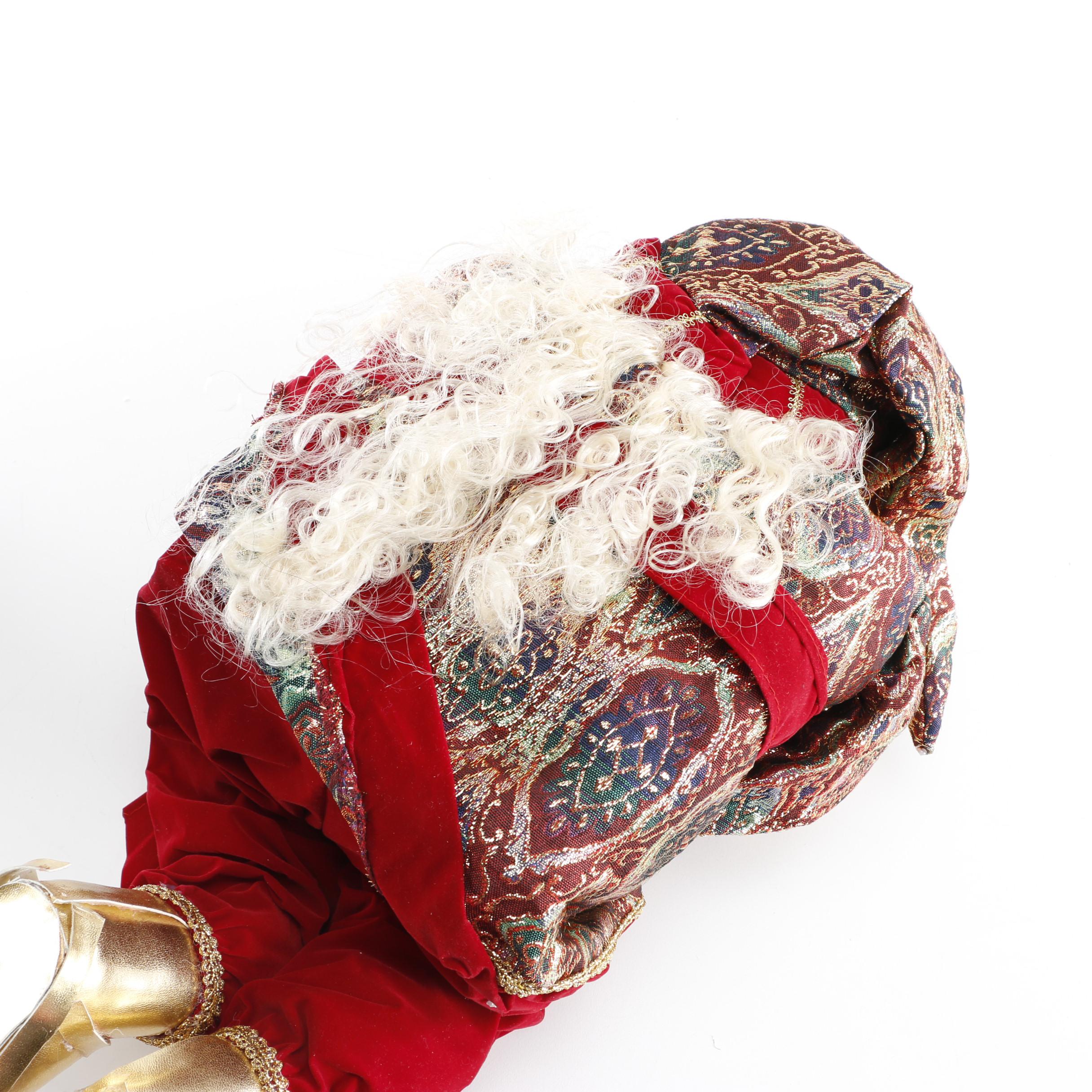 Fitz and Floyd "Snowy Woods" Vase and Santa Plush