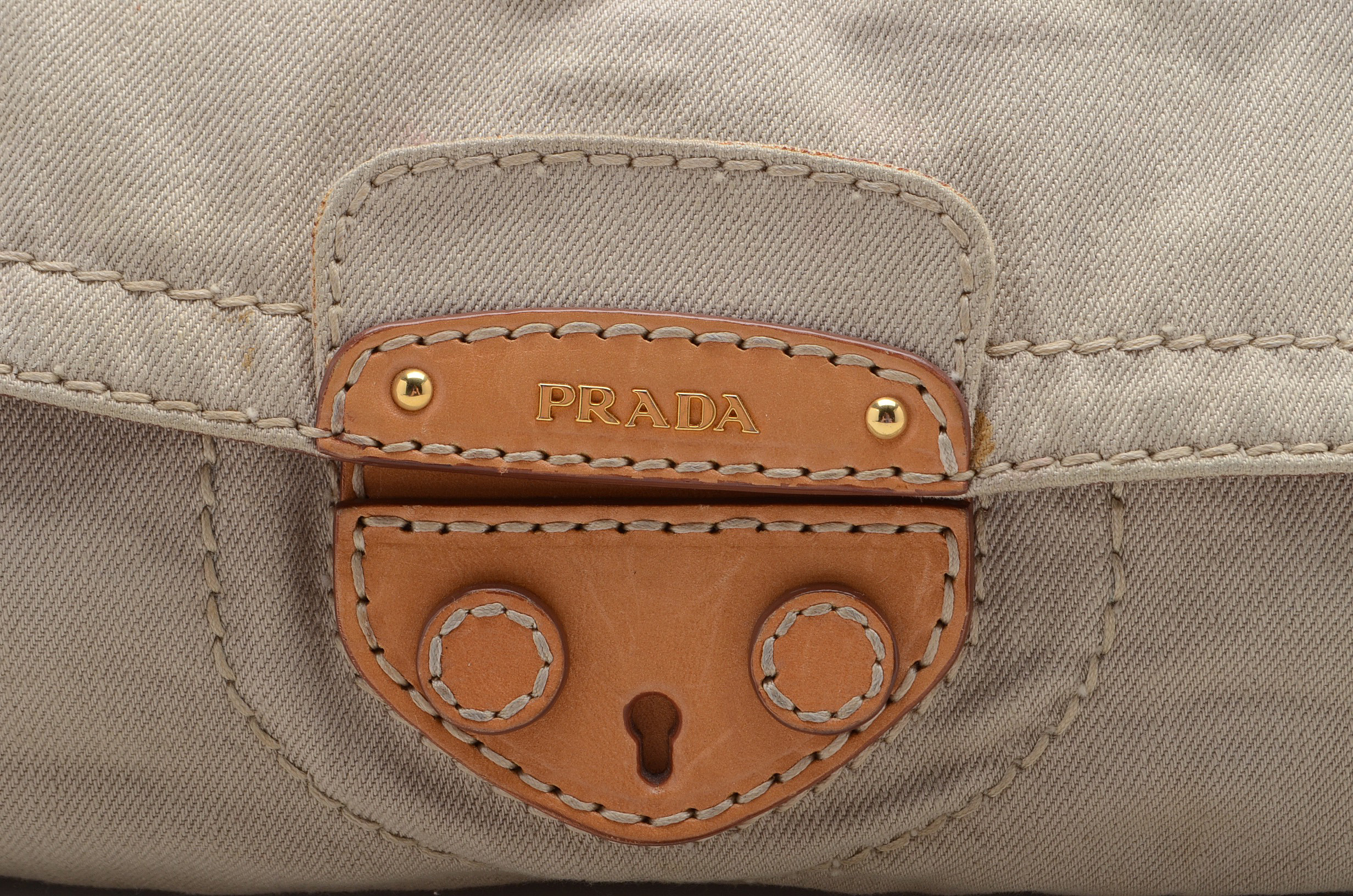 Prada Canvas and Tweed Shoulder Bag