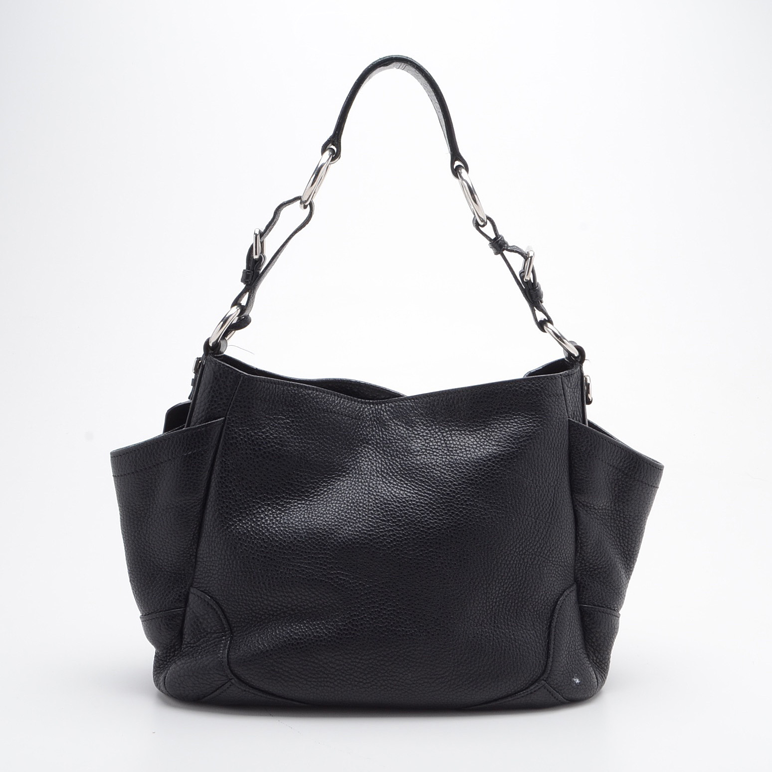 Prada Sacca Vitello Daino Pebbled Leather Shoulder Bag