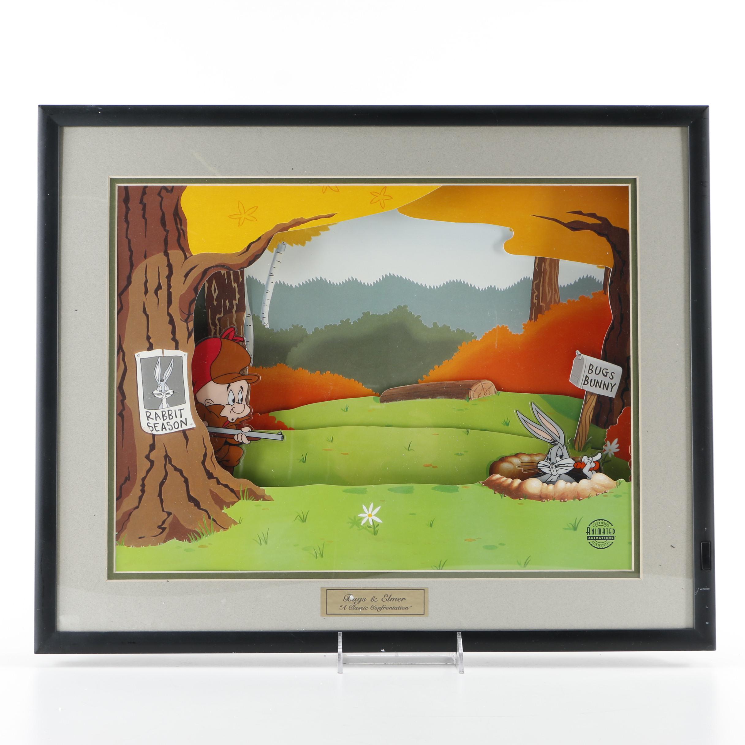 Animated Animations Layered Offset Lithograph "A Classic Confrontation"