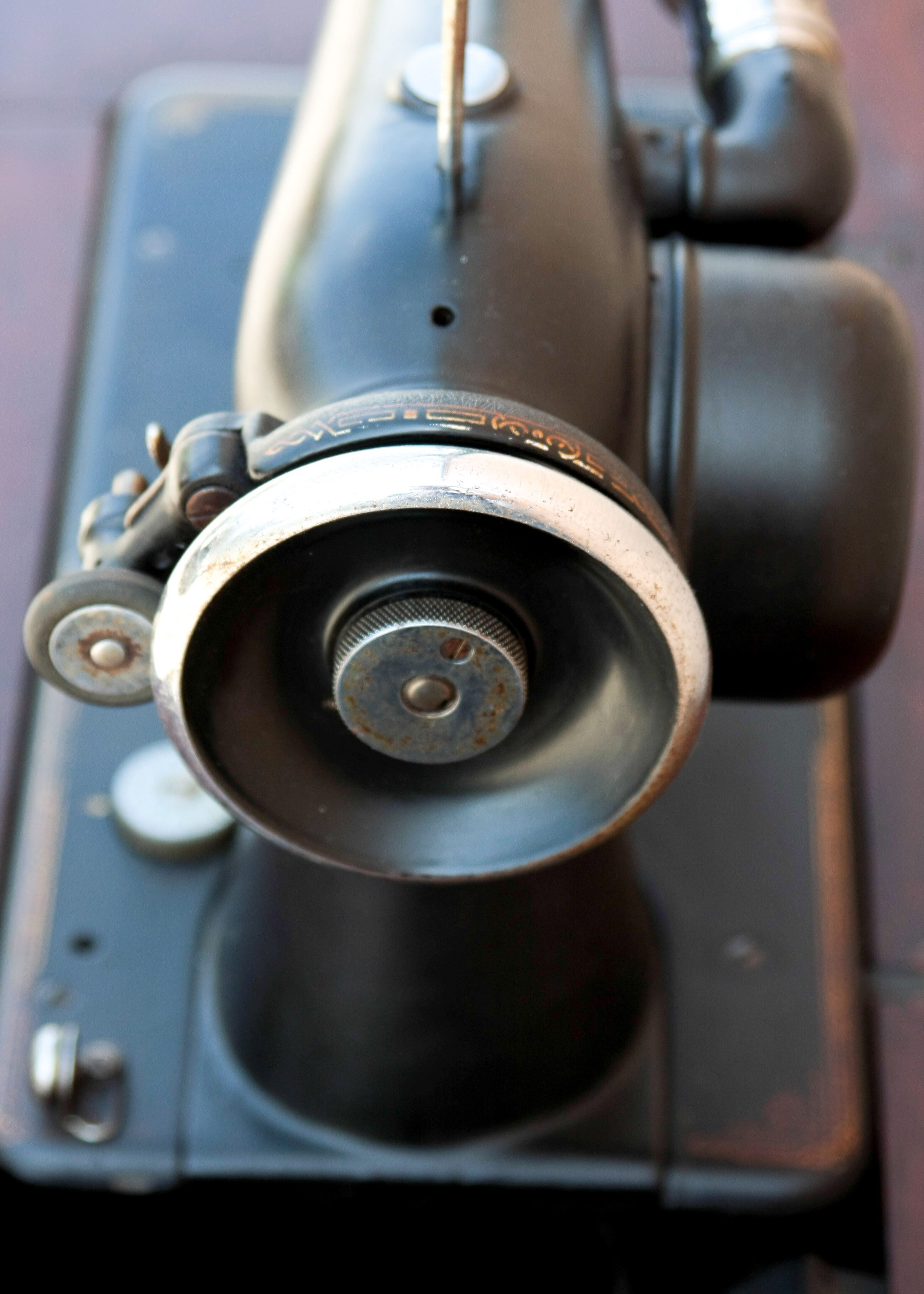 Vintage Singer Sewing Machine and Cherry Wood Sewing Table