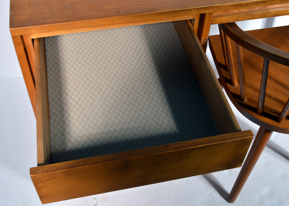 Russel Wright for Conant Ball Mid Century Modern Birch Desk and Chair