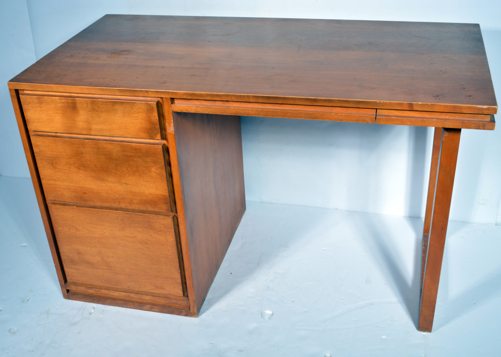 Russel Wright for Conant Ball Mid Century Modern Birch Desk and Chair