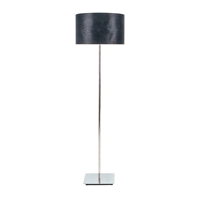 Macao GM Wood and Chrome Floor Lamp With Shade