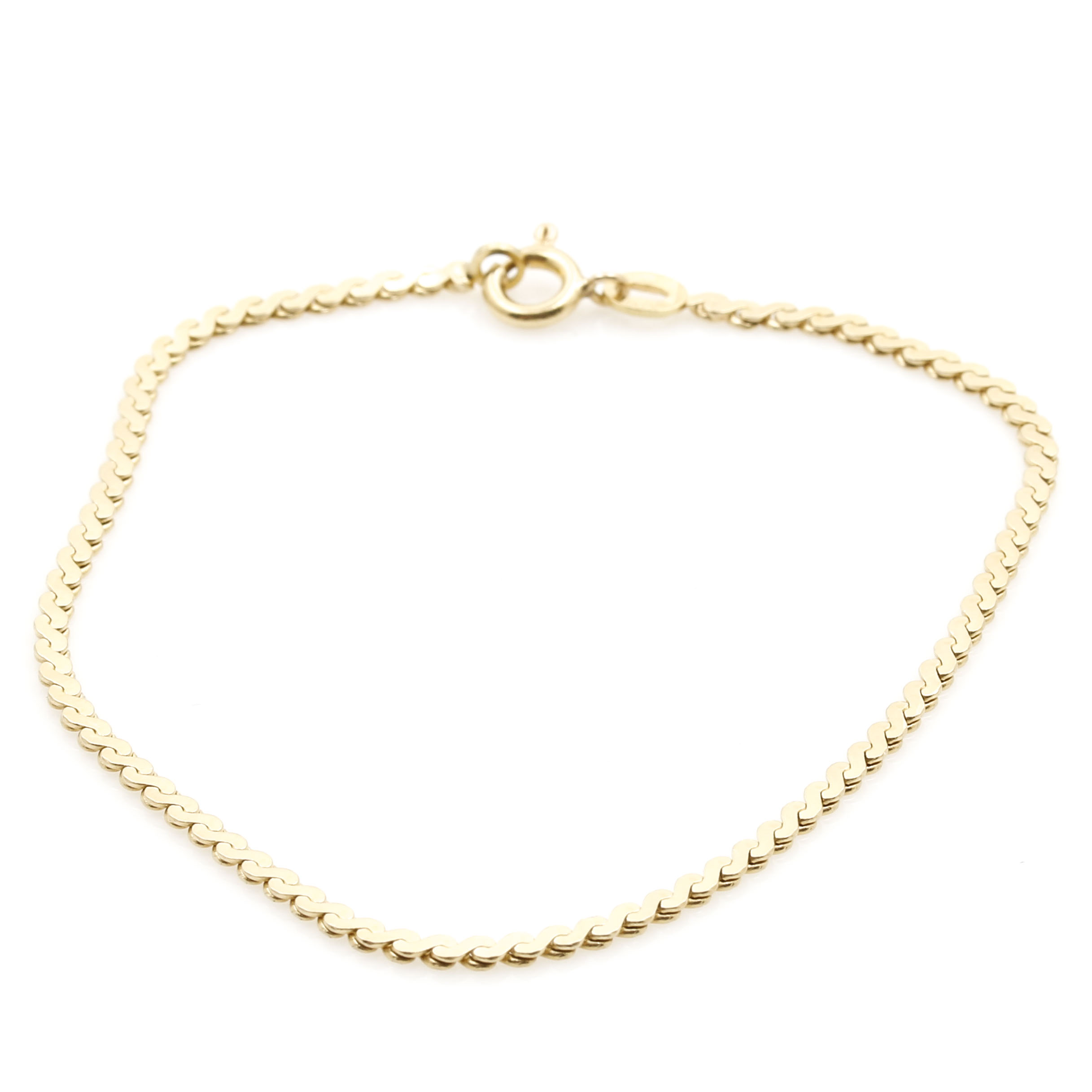 14K Yellow Gold Serpentine Chain Bracelet