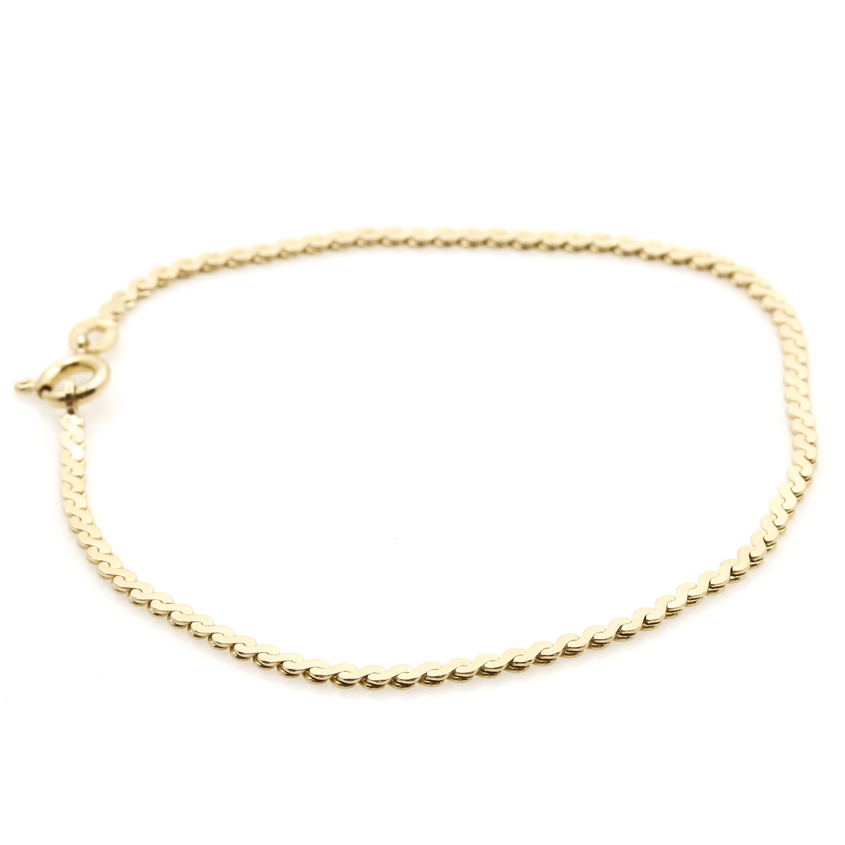 14K Yellow Gold Serpentine Chain Bracelet